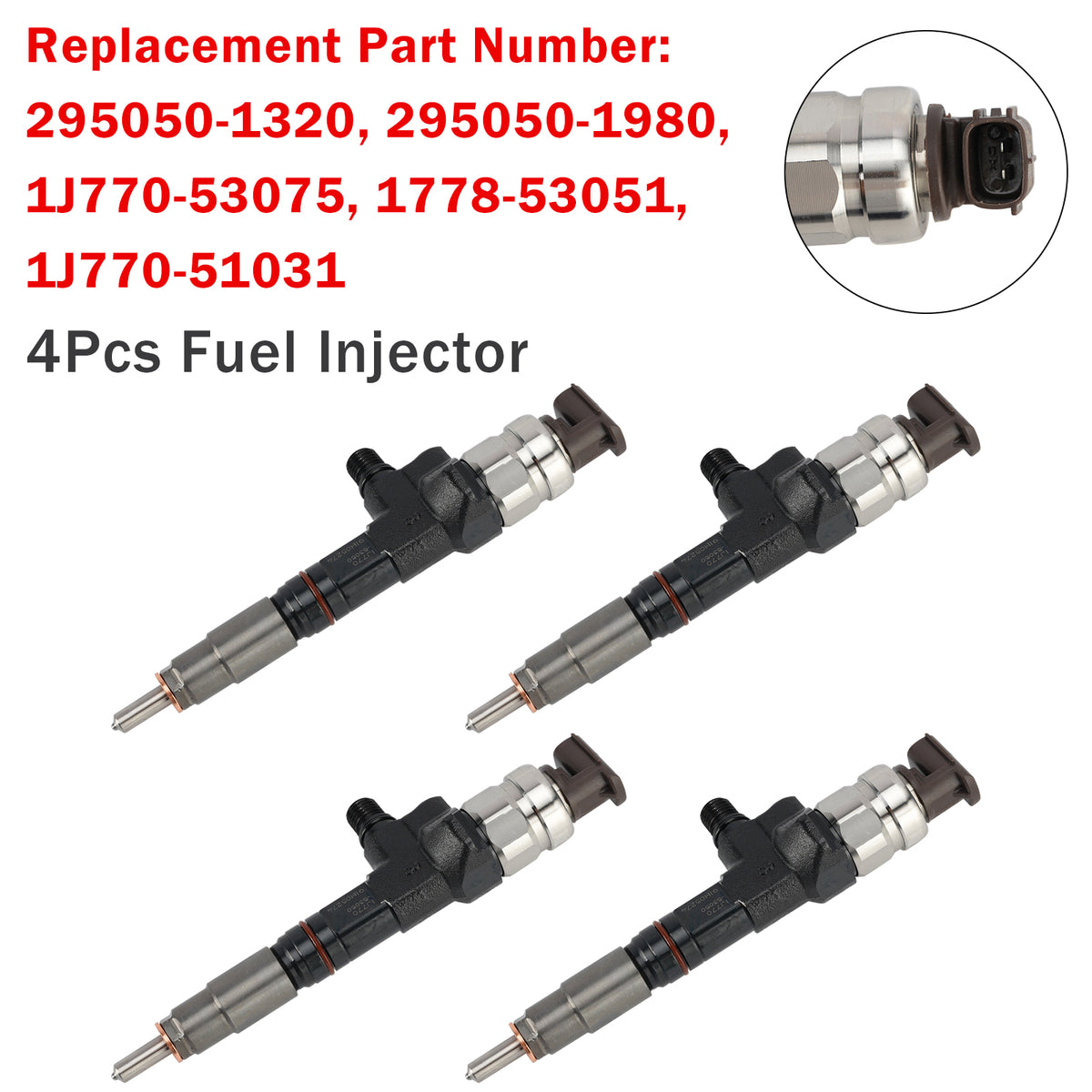 4X Injecteur De Carburant 295050-1980 1J770-53050 1J770-53070 Pour Kubota