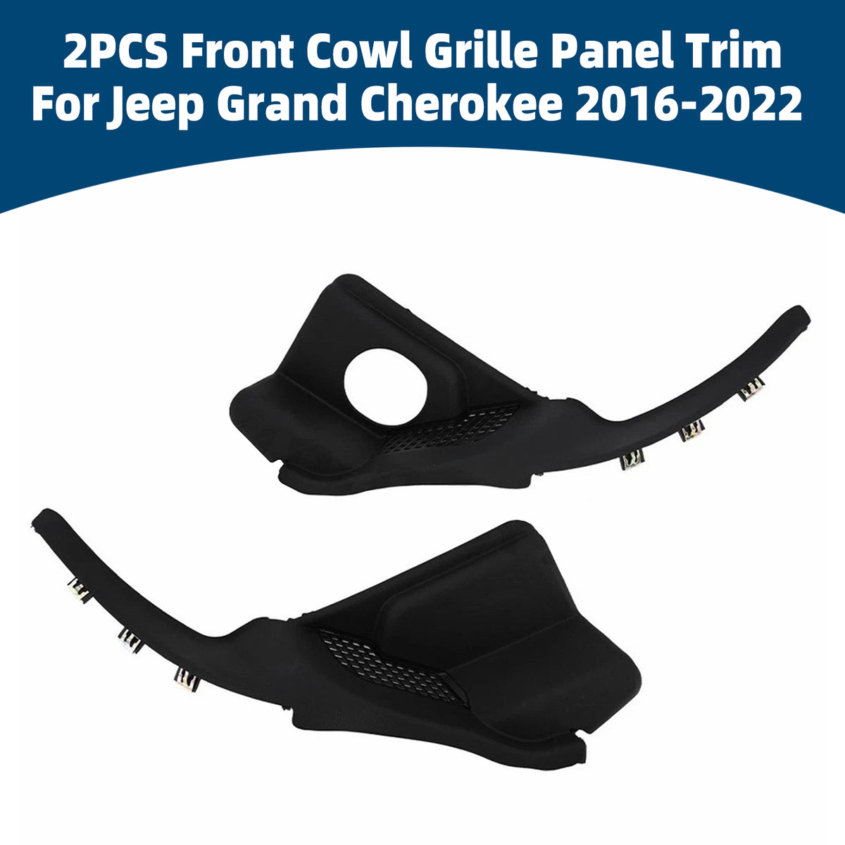 2 Pièces Moulure de Grille de Pare-brise Avant Pour Jeep Grand Cherokee 2016-2022