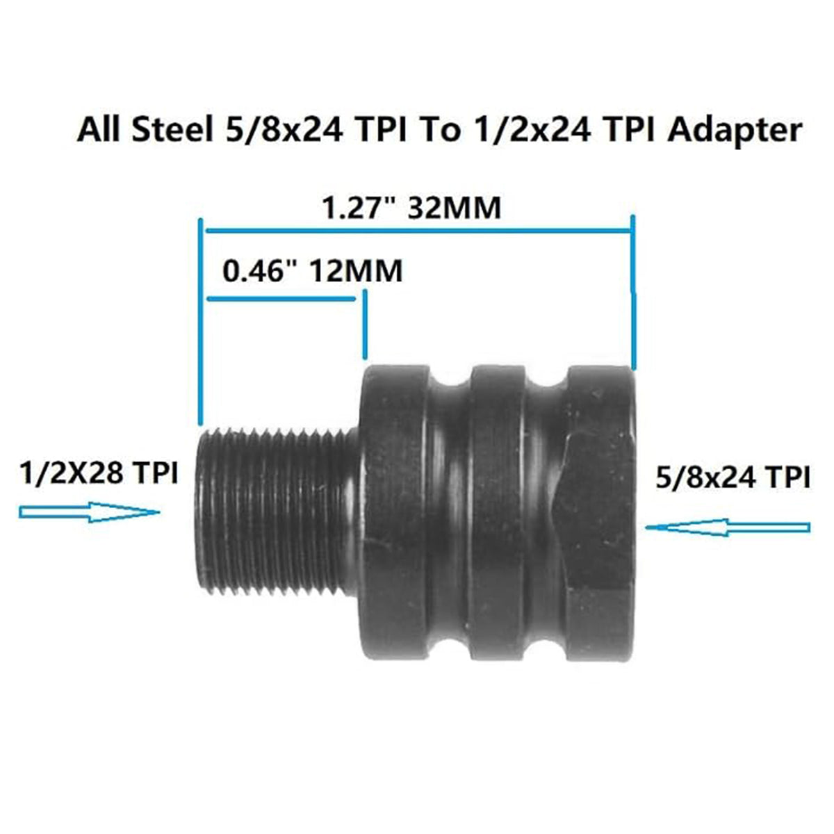 Protezione convertitore adattatore da filettatura interna 5/8X24 a filettatura esterna 1/2-28
