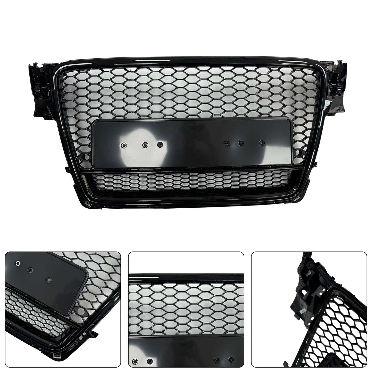 RS4‑Style Honeycomb Sport Mesh Hex Grill Grille Pour Audi A4/S4 B8 2009‑2012
