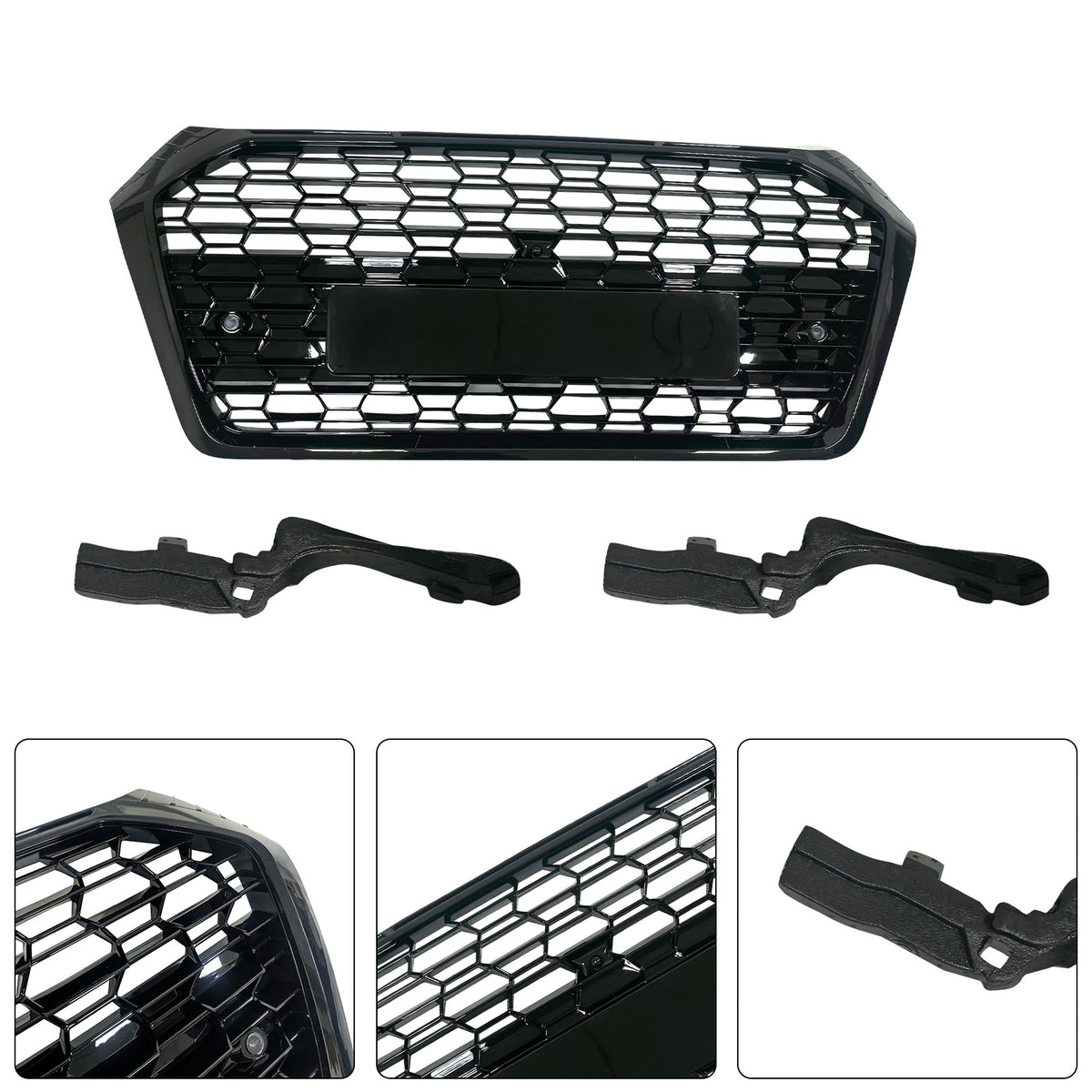 RSQ5-Style Front Honeycomb Mesh Grill Grille Pour Audi Q5 SQ5 2018-2020