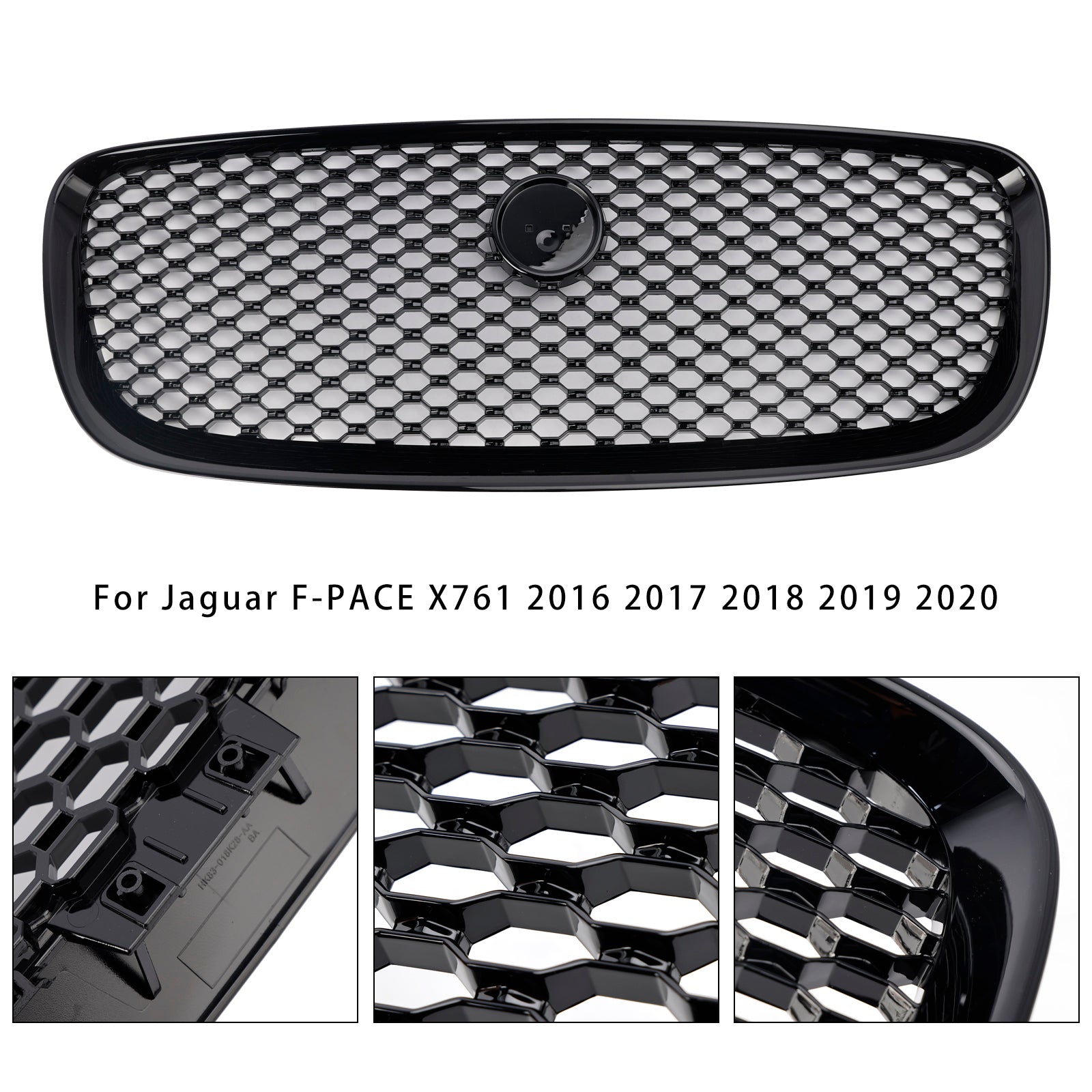 Grid de parachoques delantero negro brillante para Jaguar F-Pace X761 2016-2020