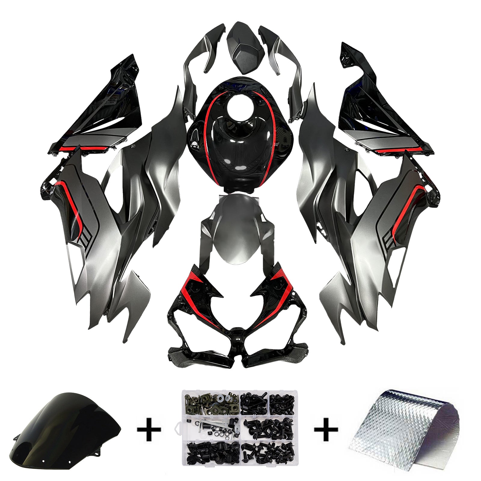 Kit di carenatura a iniezione, corpo in plastica ABS per Kawasaki ZX6R 2019-2023