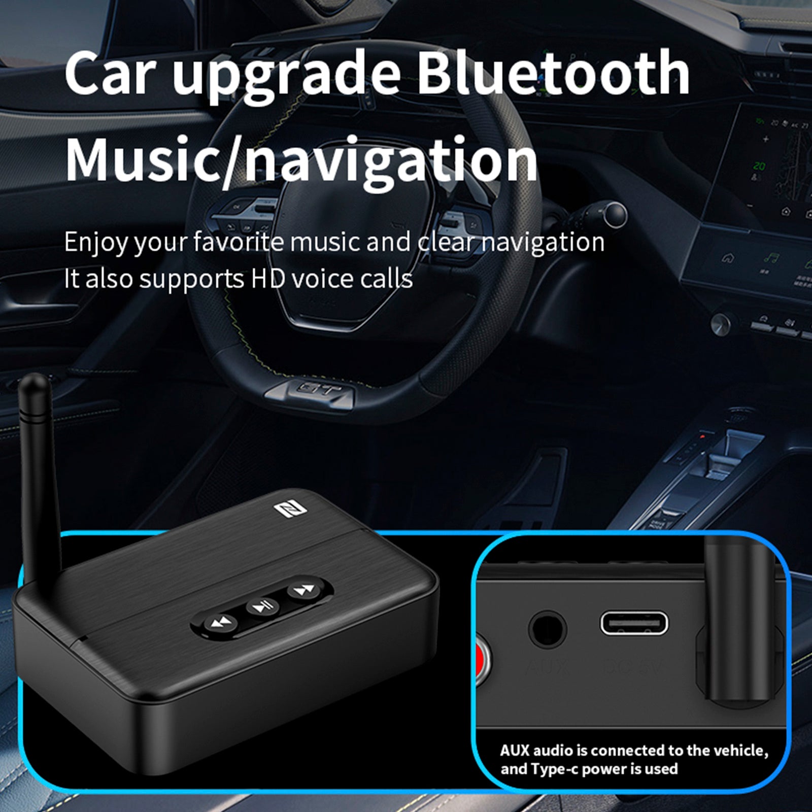 Récepteur audio NFC Bluetooth 5.4, amplificateur AUX/RCA, clé USB pour écouter de la musique