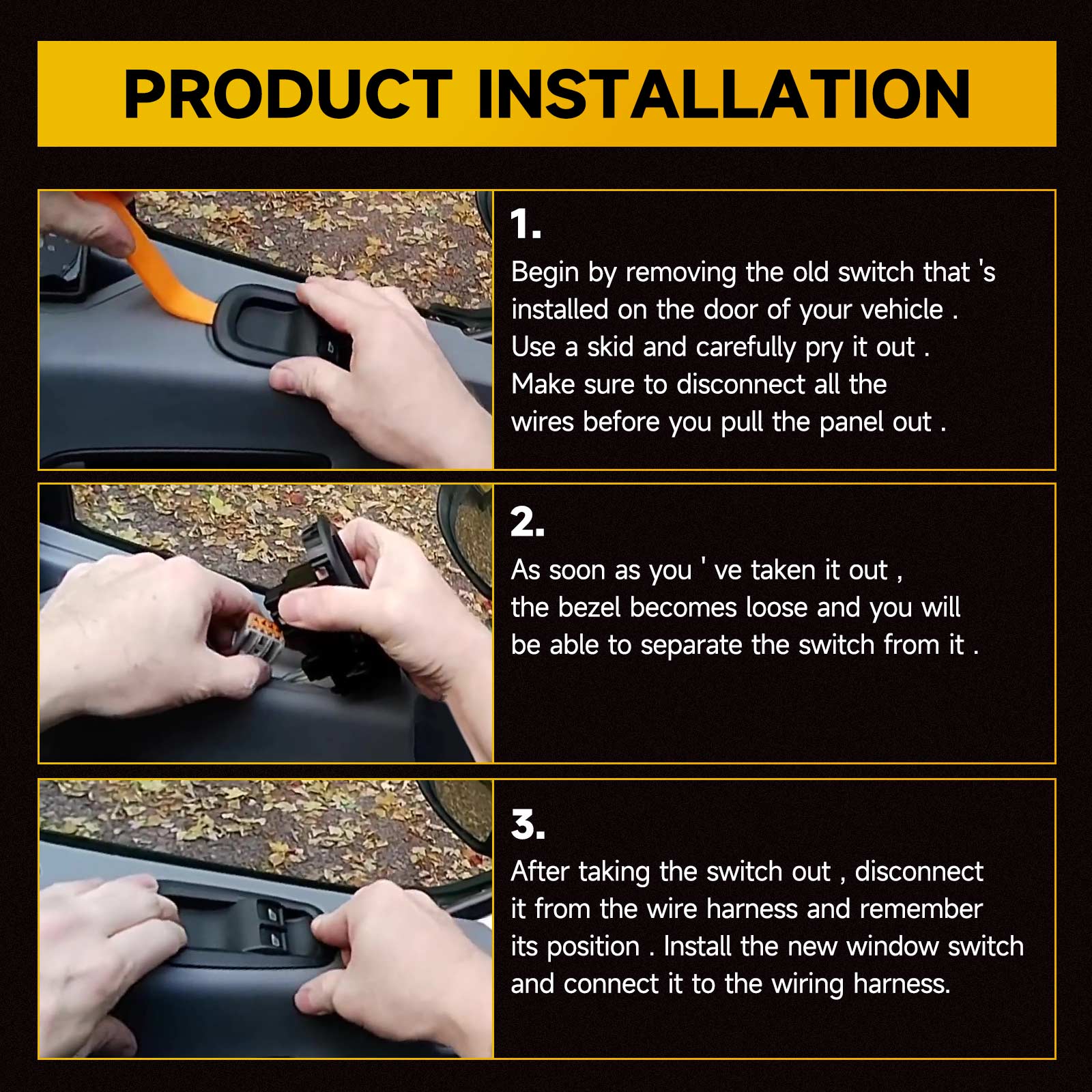 Ford Transit MK8 Custom 2014+ 1791339 Interrupteur double fenêtre pour porte latérale conducteur