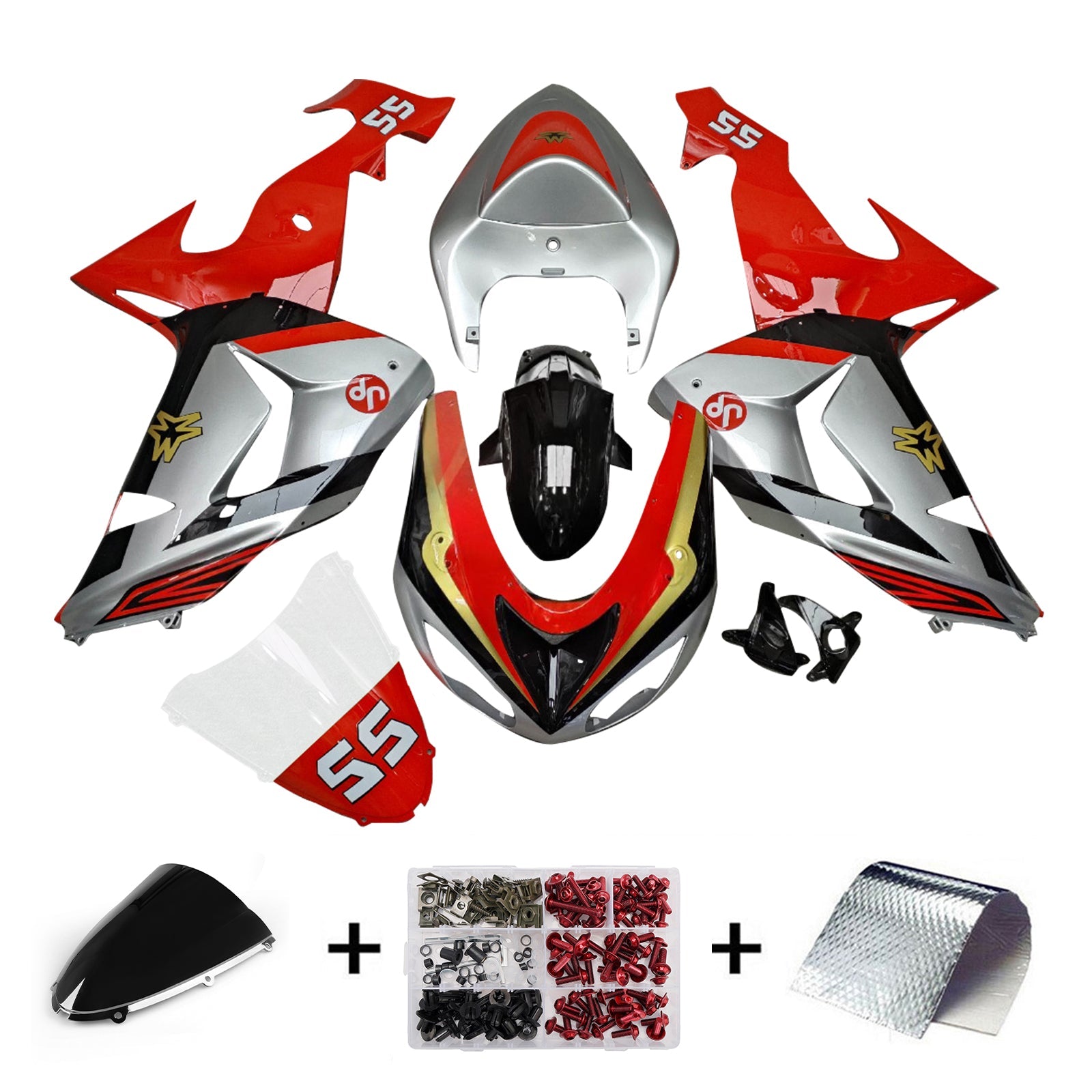 Kit di carenatura a iniezione, corpo di plastica ABS per Kawasaki ZX10R 2006-2007