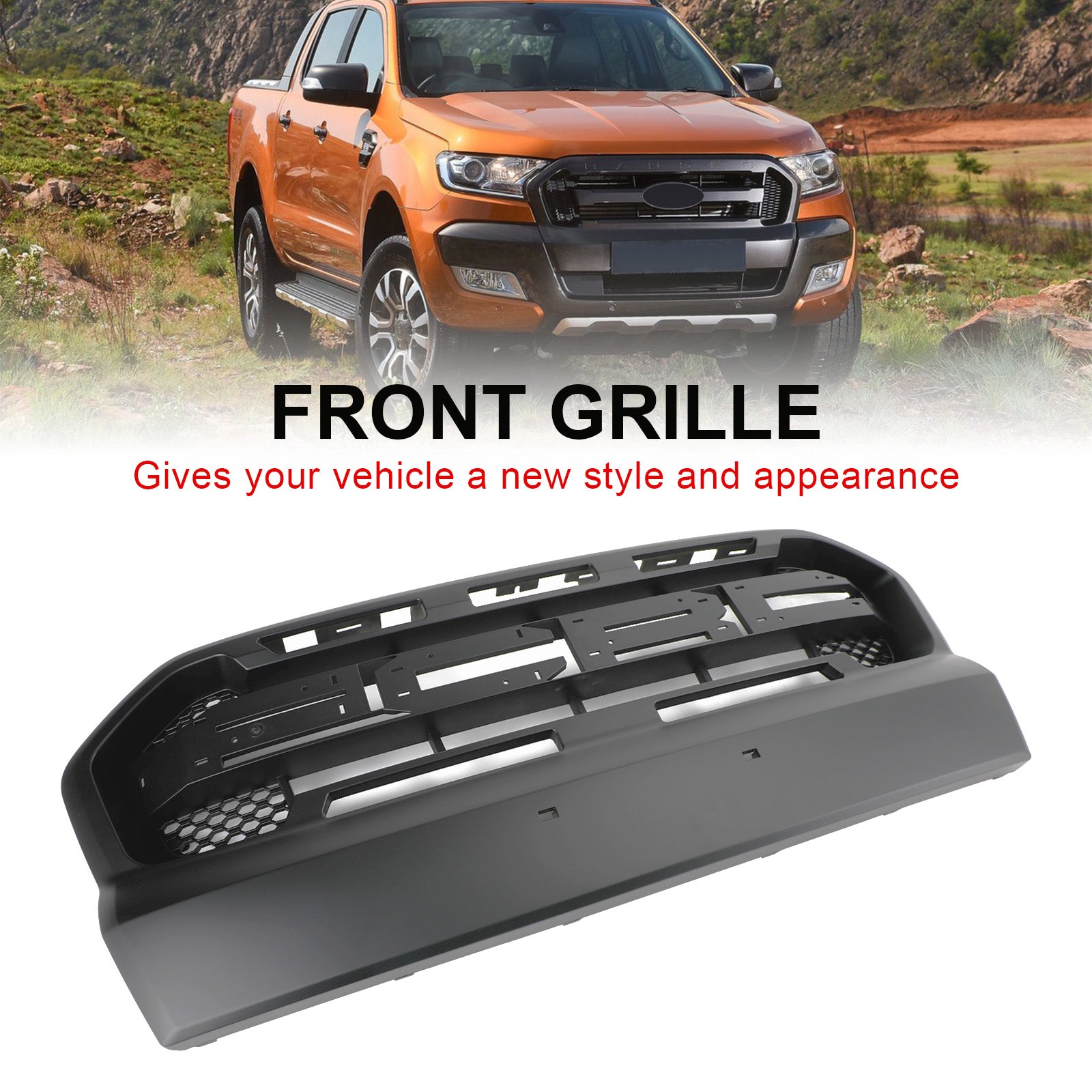 Front Grille Ranger do RAPTOR FORD RANGER 2015 2019 T7 Black Matt