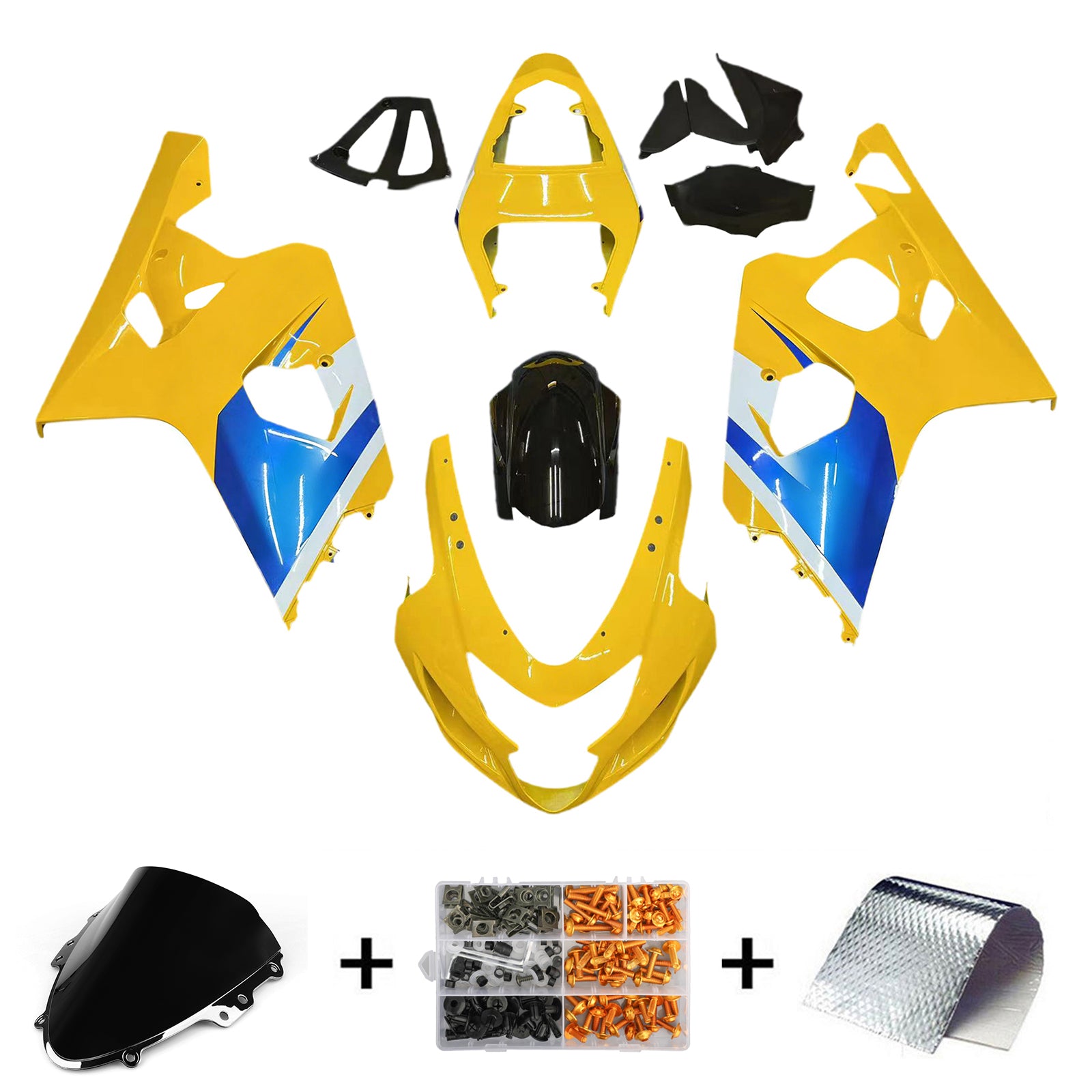 Kit de carénage par injection, carrosserie en plastique ABS, compatible avec Suzuki GSXR 600/750 2004-2005