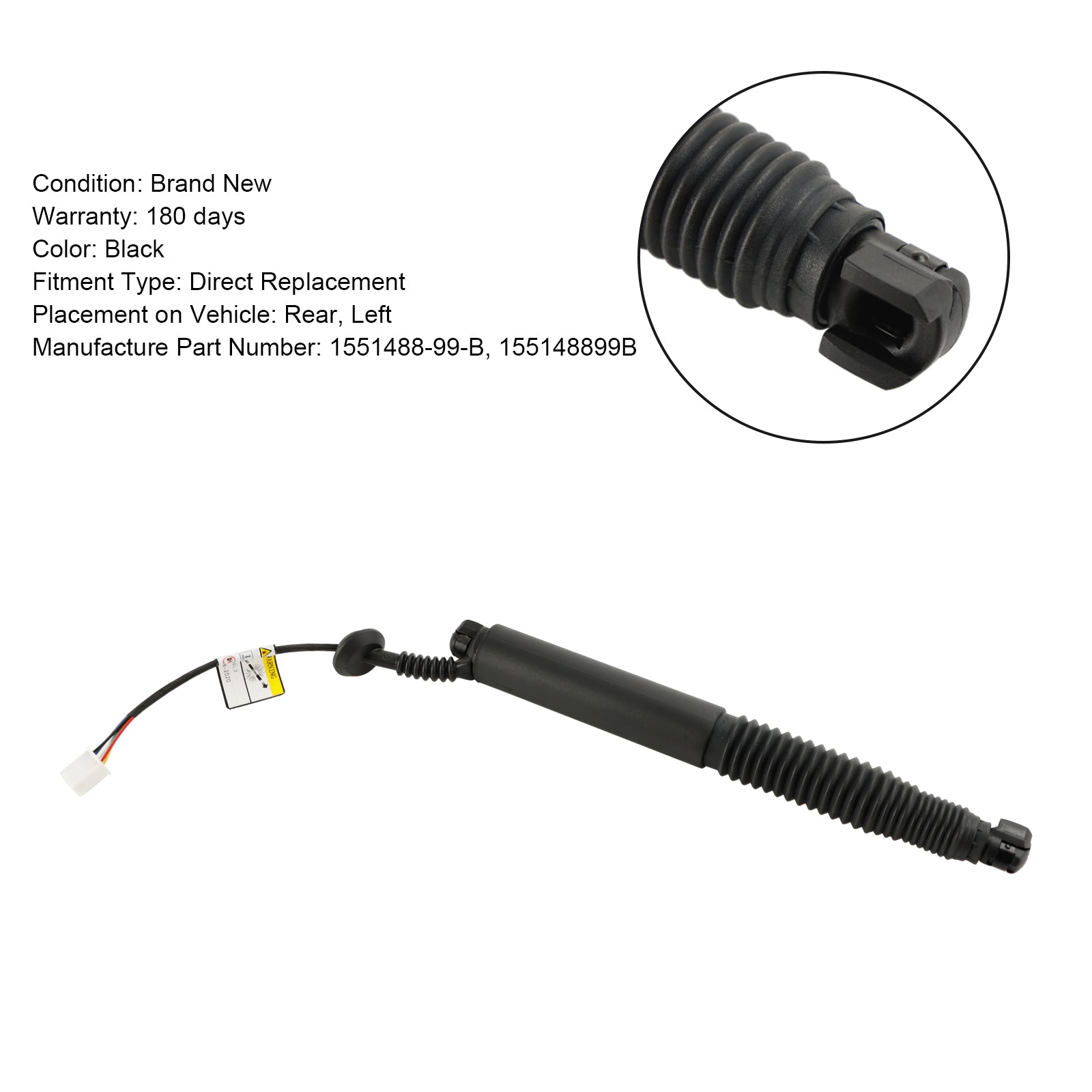 Tesla Model 3 2021-2023 Portón trasero eléctrico - Pistón del portón trasero izquierdo asistido eléctricamente