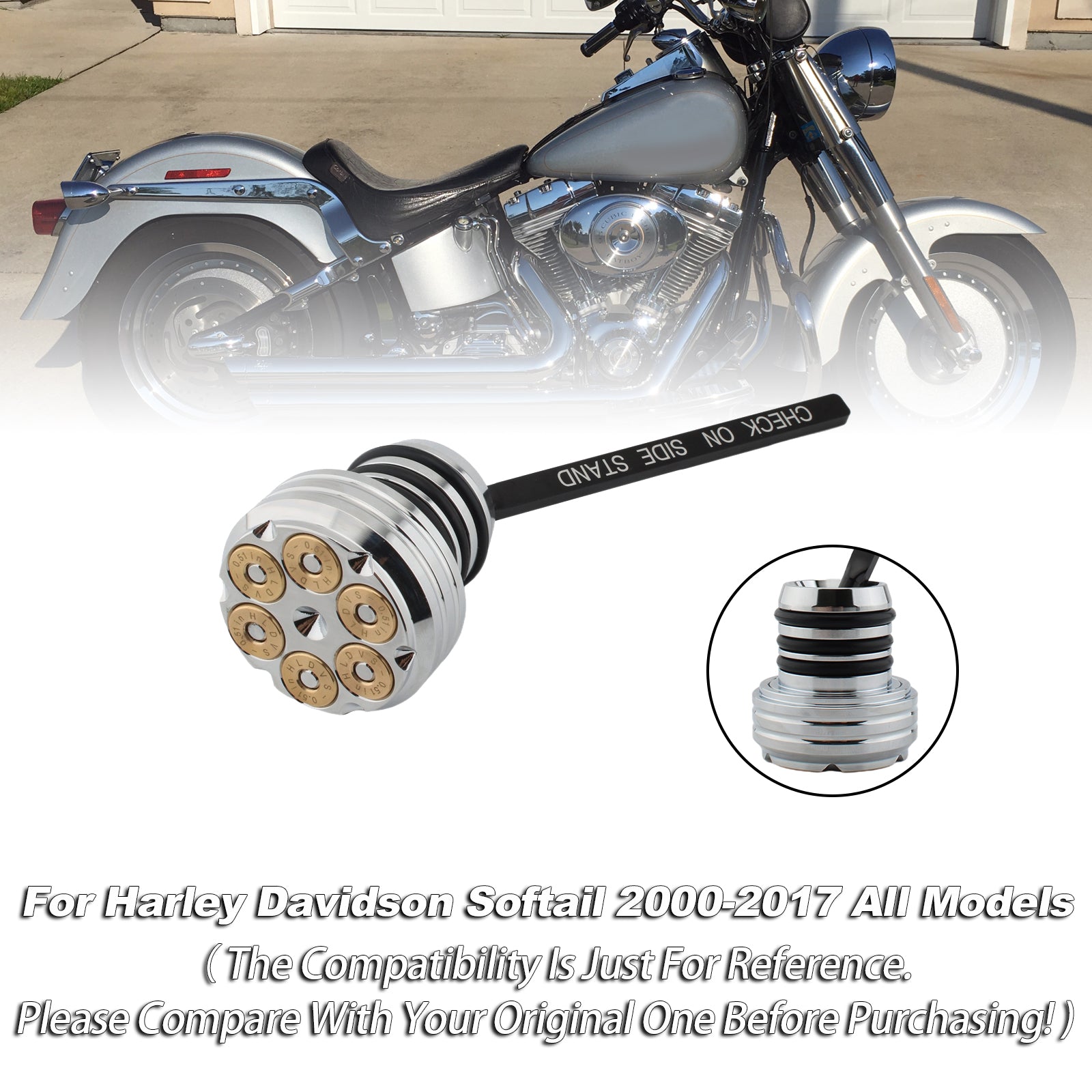 Tapa del tanque de medidor de aceite para Softail 2000-2017 Todos los modelos