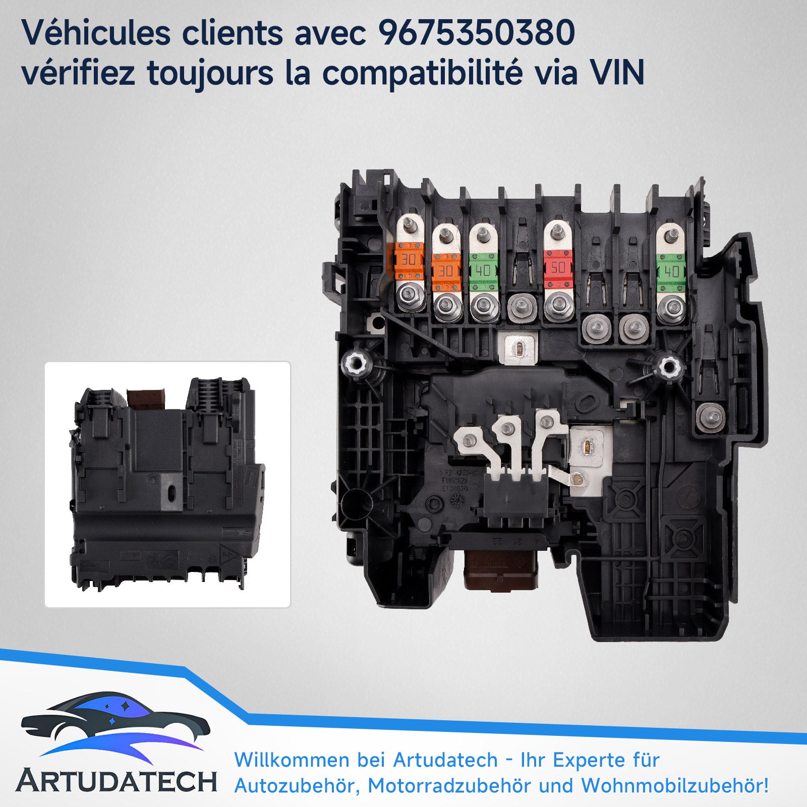 Modulo tensione scatola fusibili per Peugeot 5008 II 1.2, 1.6, 1.6 THP, 1.6 PureTech, 1.6 BlueHDi, 1.5 BlueHDi, 2.0 BlueHDi 2016+ Riferimento 9675350380 9675350286 Generico