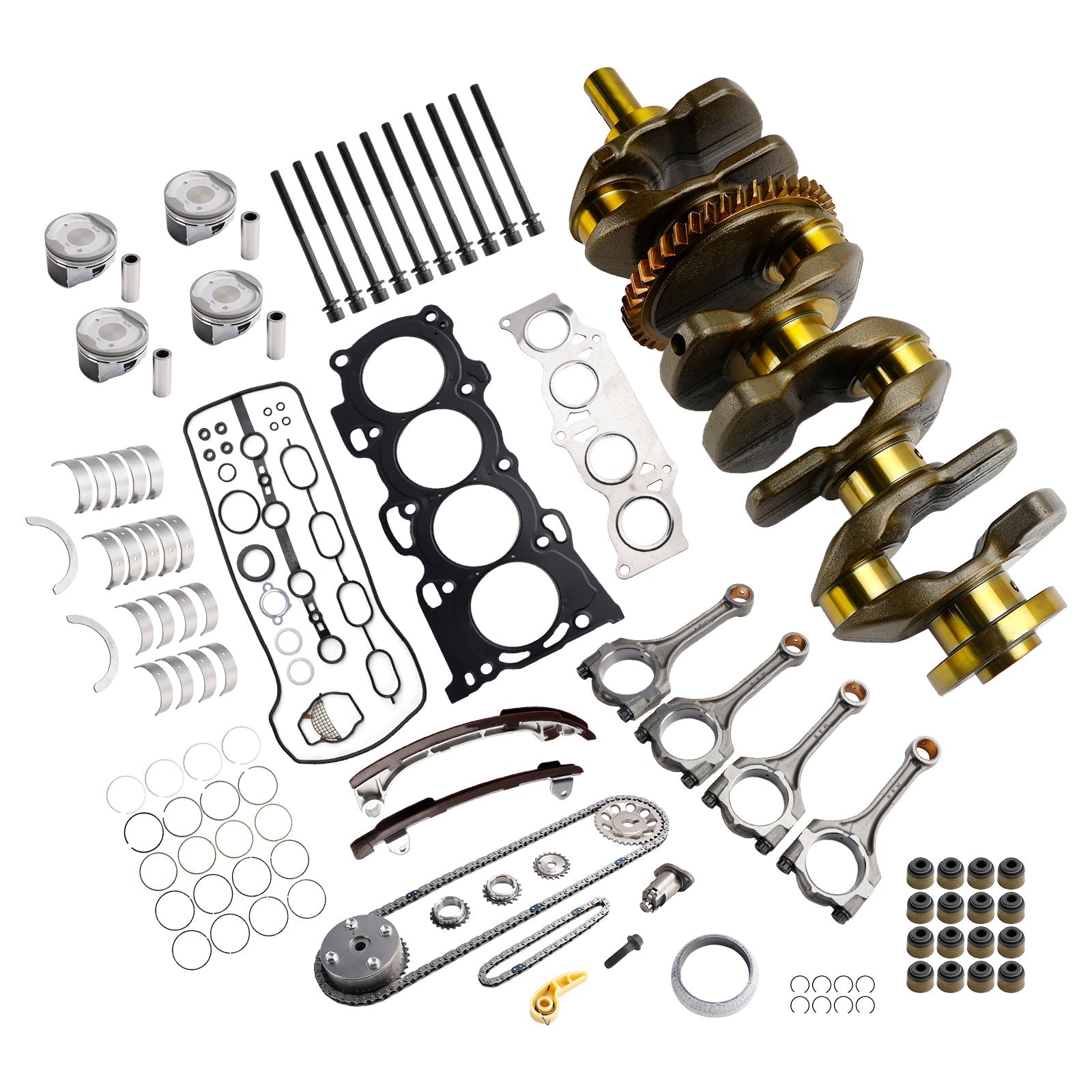 Kit di revisione e ricostruzione della Toyota Corolla XRS 2A-Fe 2,4 L 2009-2010 Motore con kit di distribuzione dell'albero motore
