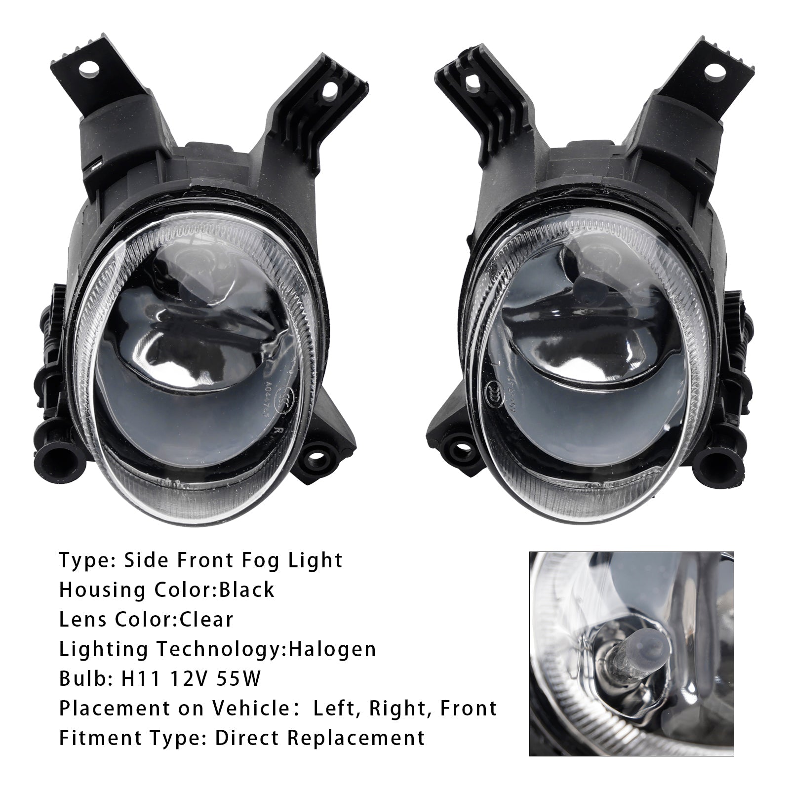 Par de luces antiniebla delantera antes de Audi A3 2003-2013 y A4 B7 2004-2008