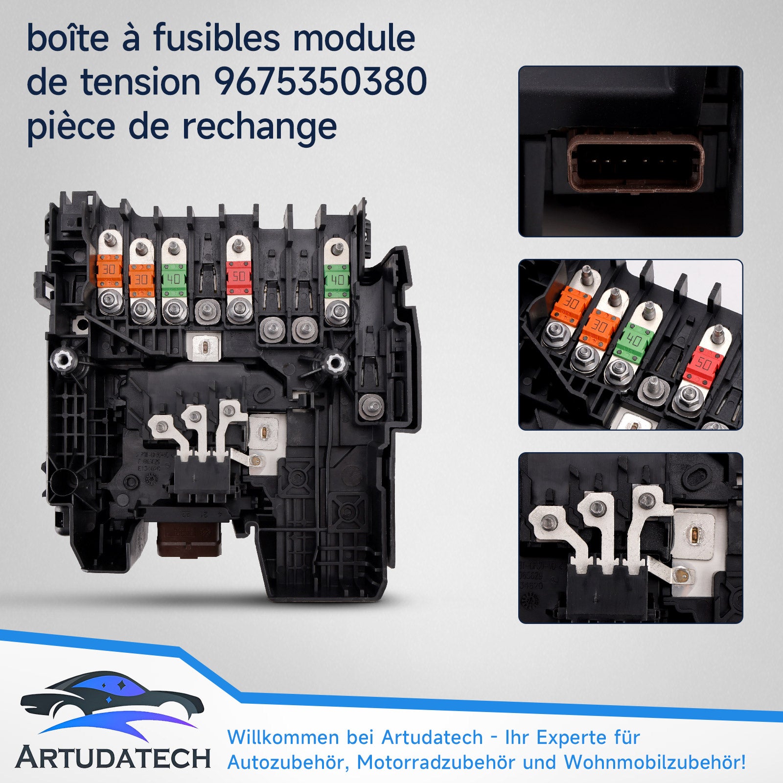 Modulo tensione scatola fusibili per Peugeot 5008 II 1.2, 1.6, 1.6 THP, 1.6 PureTech, 1.6 BlueHDi, 1.5 BlueHDi, 2.0 BlueHDi 2016+ Riferimento 9675350380 9675350286 Generico