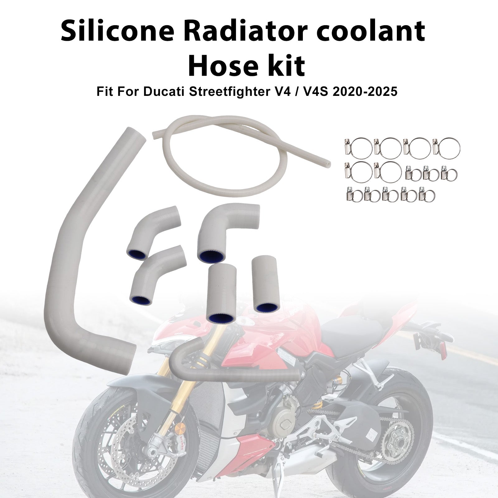 Durite de refroidissement en silicone pour radiateur Ducati Streetfighter V4 V4S (2020-2025)