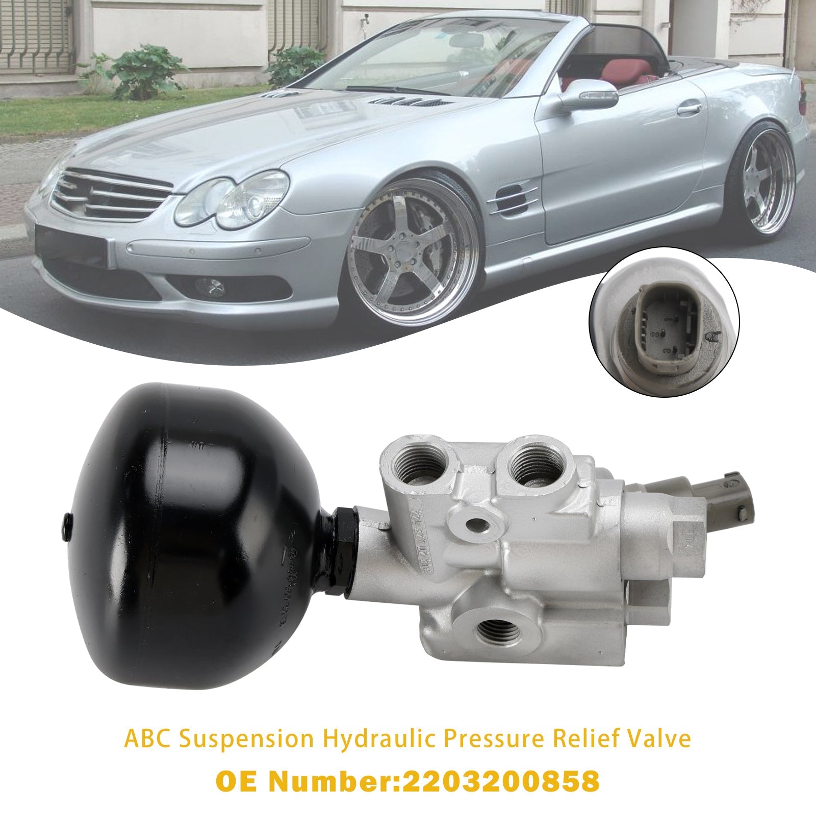 Valvola limitatrice di pressione idraulica per sospensione Mercedes R230 SL500 CL500 CL55 AMG ABC 2203200858