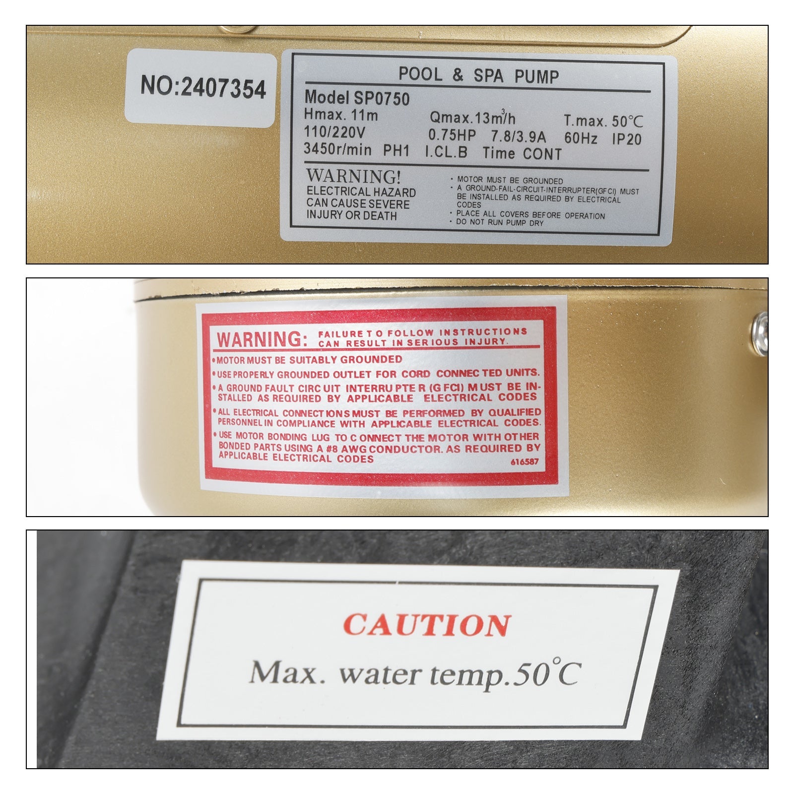 Super Pump Yksinopeuksinen allaspumppu W3SP2605X7 3/4HP 115/230V Haywardille