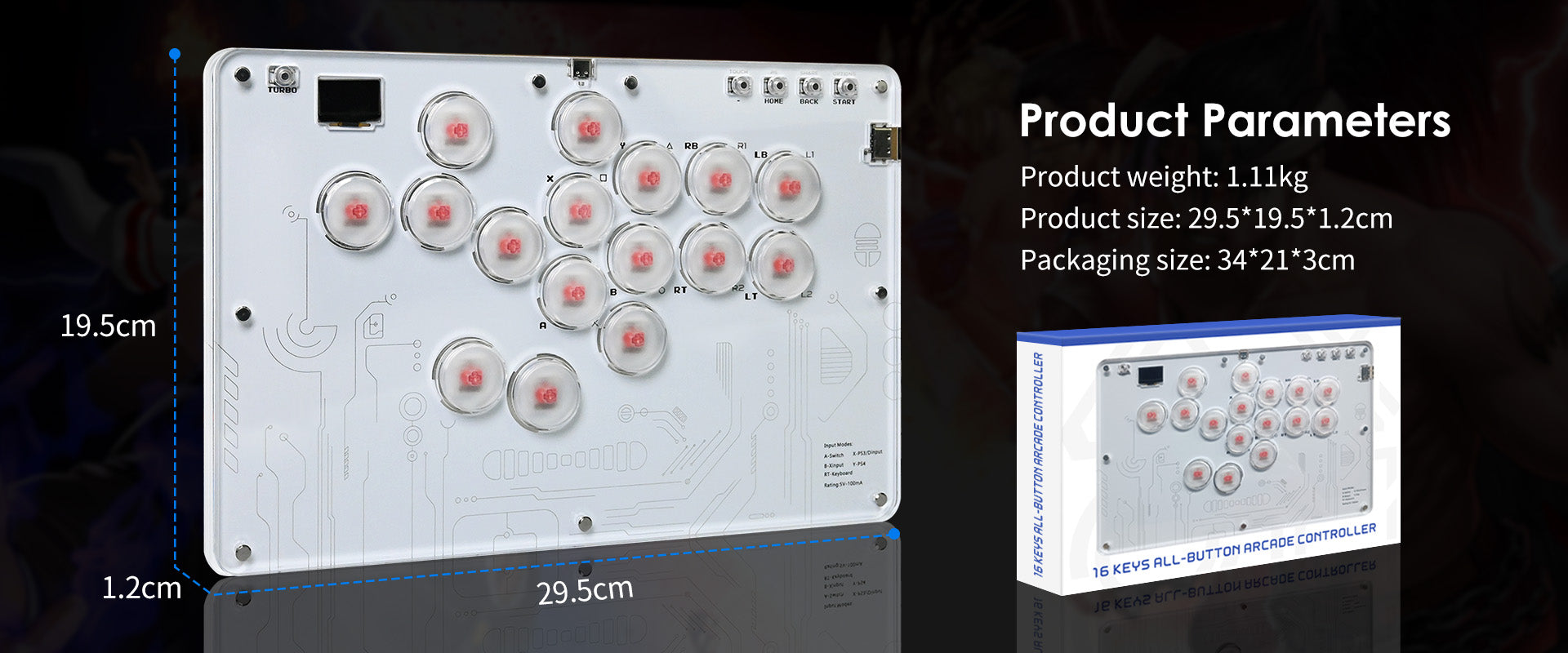 HITBOX hitbox Fighting Keyboard Arcade Joystick Zaawansowane przyciski Street Fighter 6 Steam Klawiatura Raspberry Pi