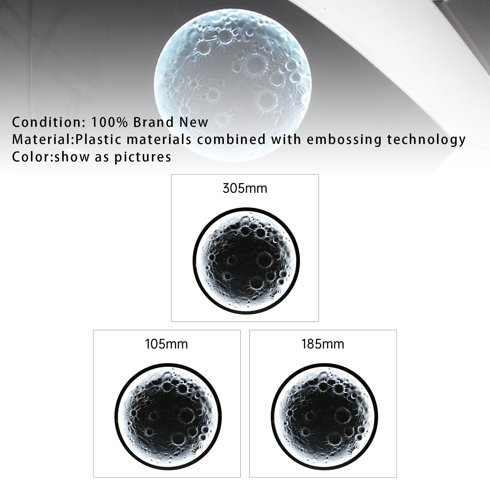 Fuoco di cornice dell'auto, fuoco laterale, lampada decorativa in rilievo con luna