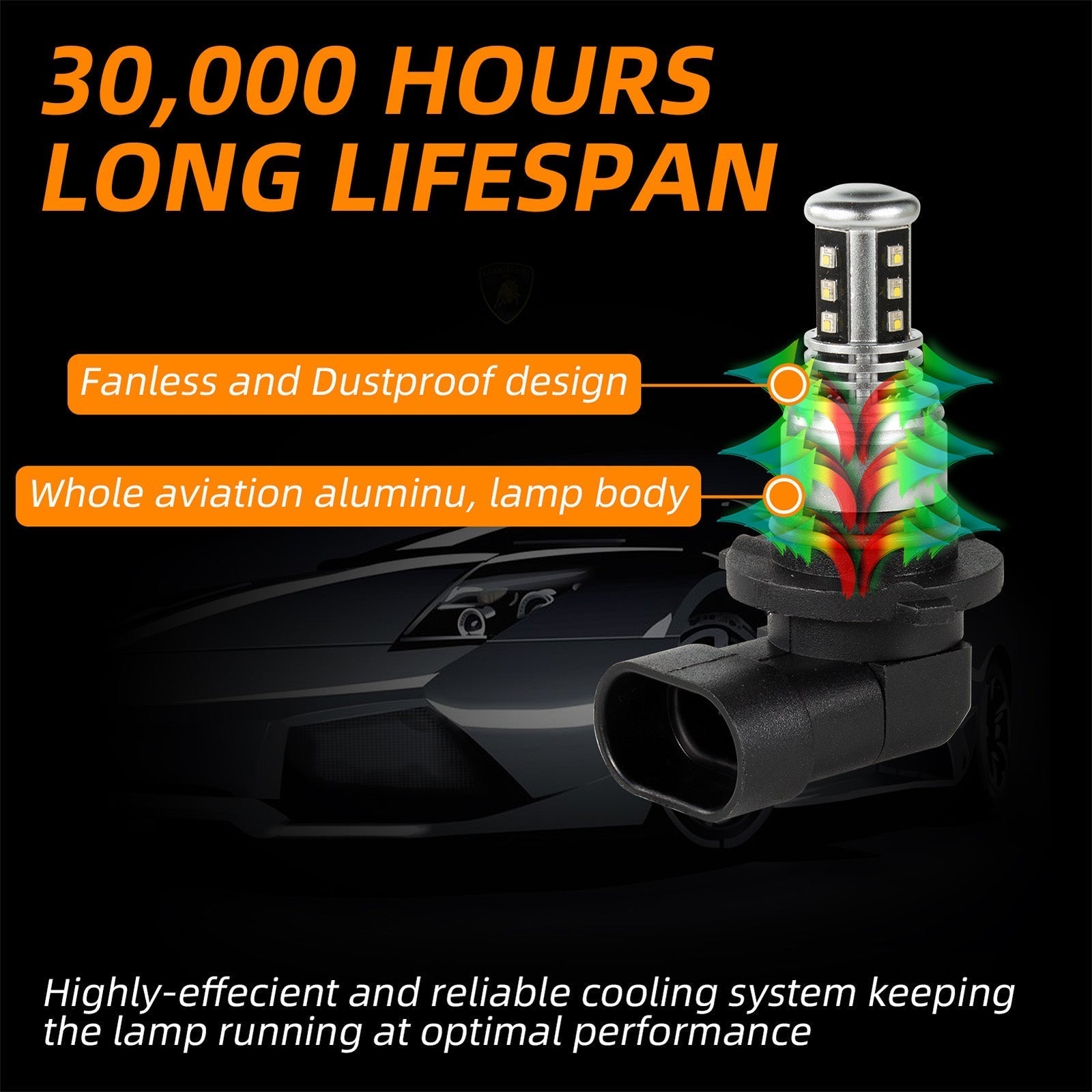 Proiettore LED 6000K 2000W 300000LM Bulbs di luci ad alta potenza generica