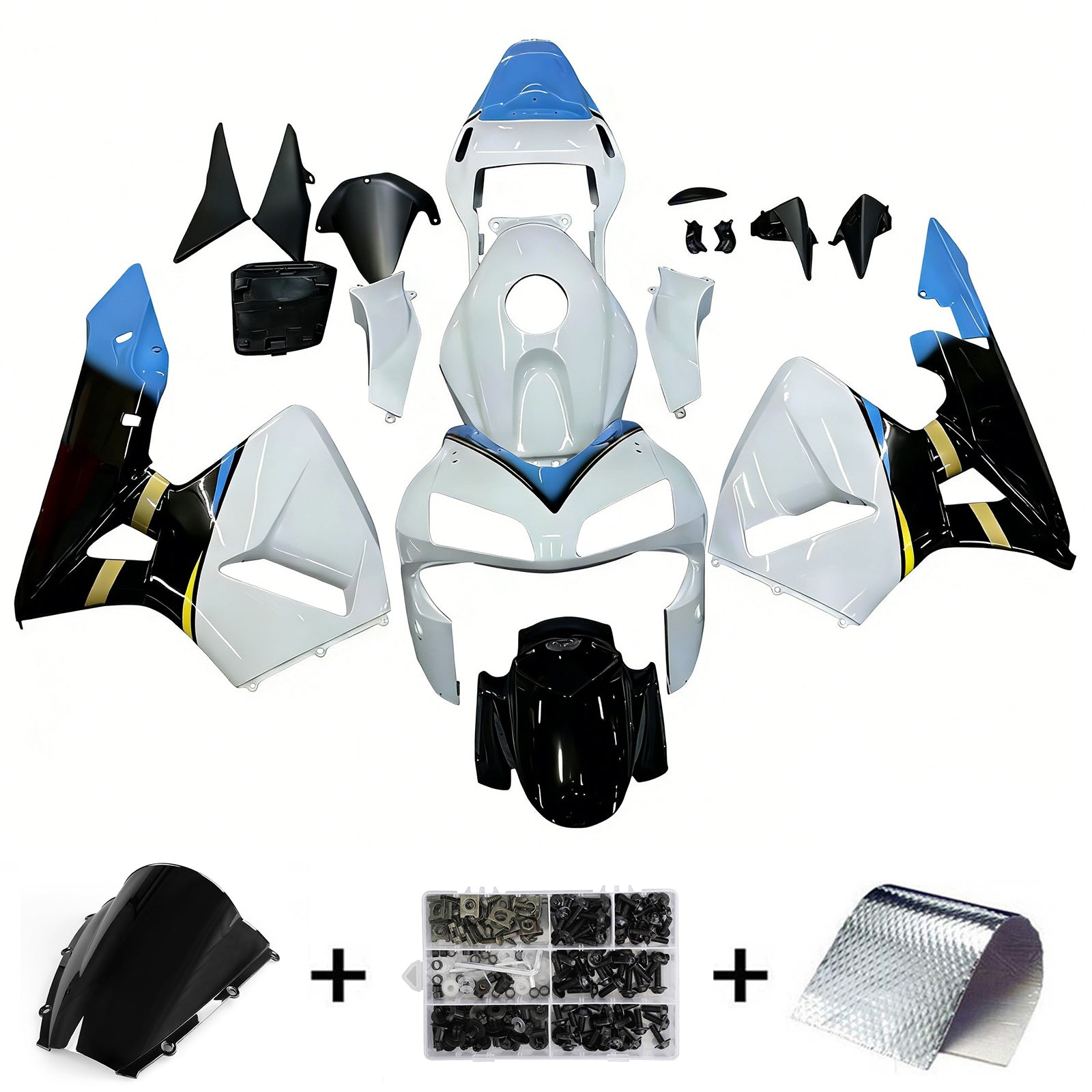 Kit de carénage par injection, carrosserie en plastique ABS, compatible avec Honda CBR600RR 2003-2004