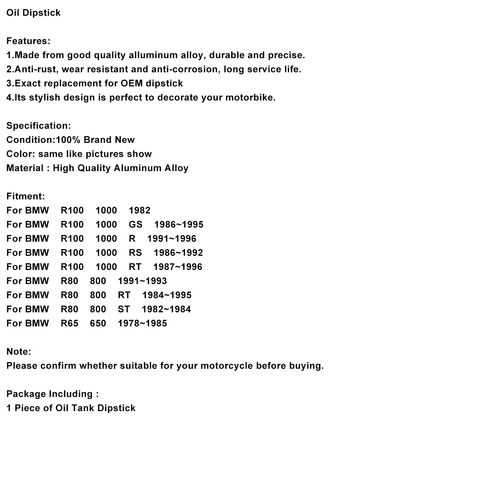 Oliepeilstokdop voor BMW R 45 65 80 100 R45 R65 R80 R100