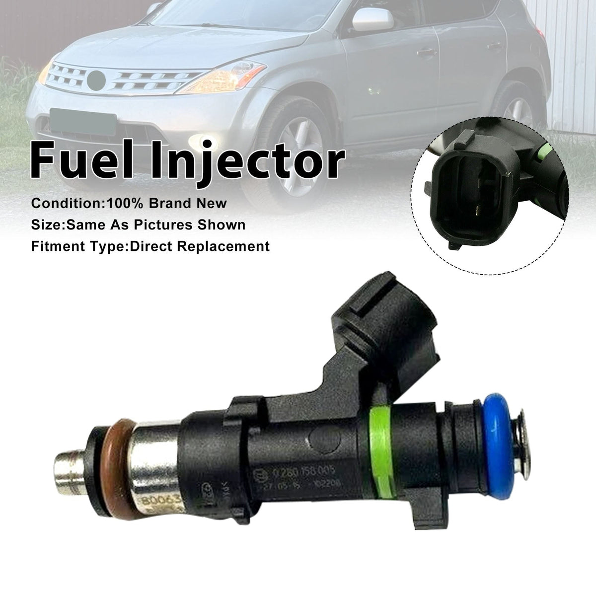 1 inyector de combustible para Nissan Murano 2003-2004 y Quest 2004-2009 (número de pieza 16600-7y000)