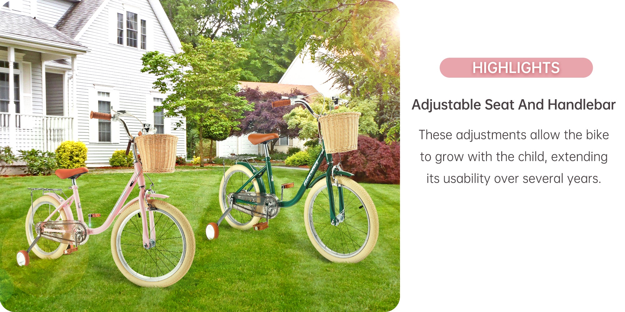 Lapsipyörä 18 tuumaa tytöille ja pojille 7–9 -vuotiaille korilla