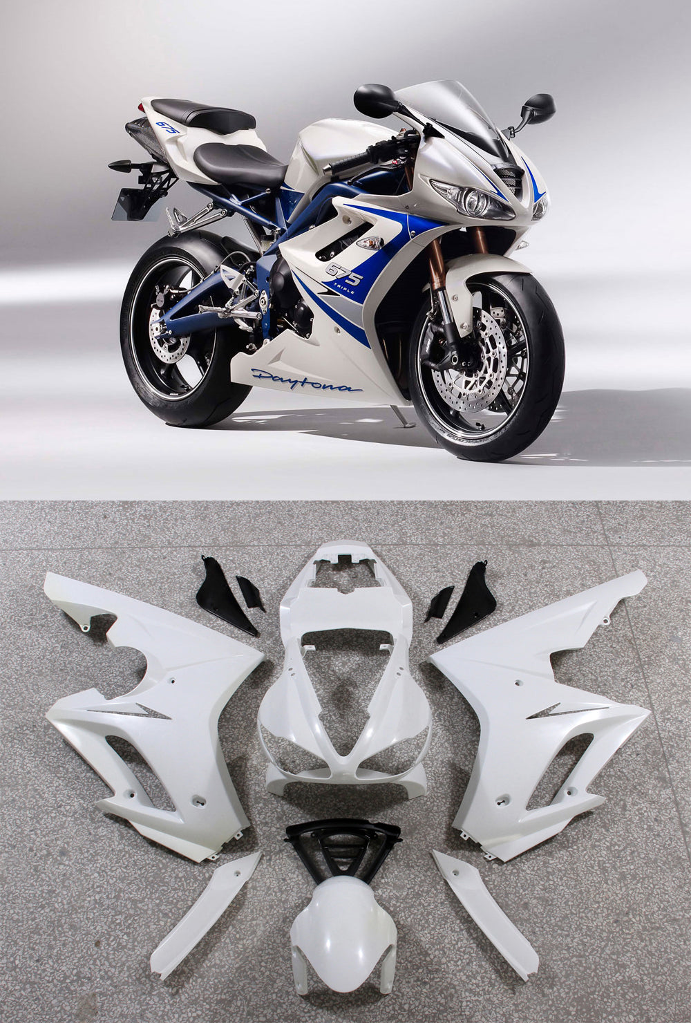 Kit de carénage en plastique ABS moulé par injection pour Triumph Daytona 675 2009-2012