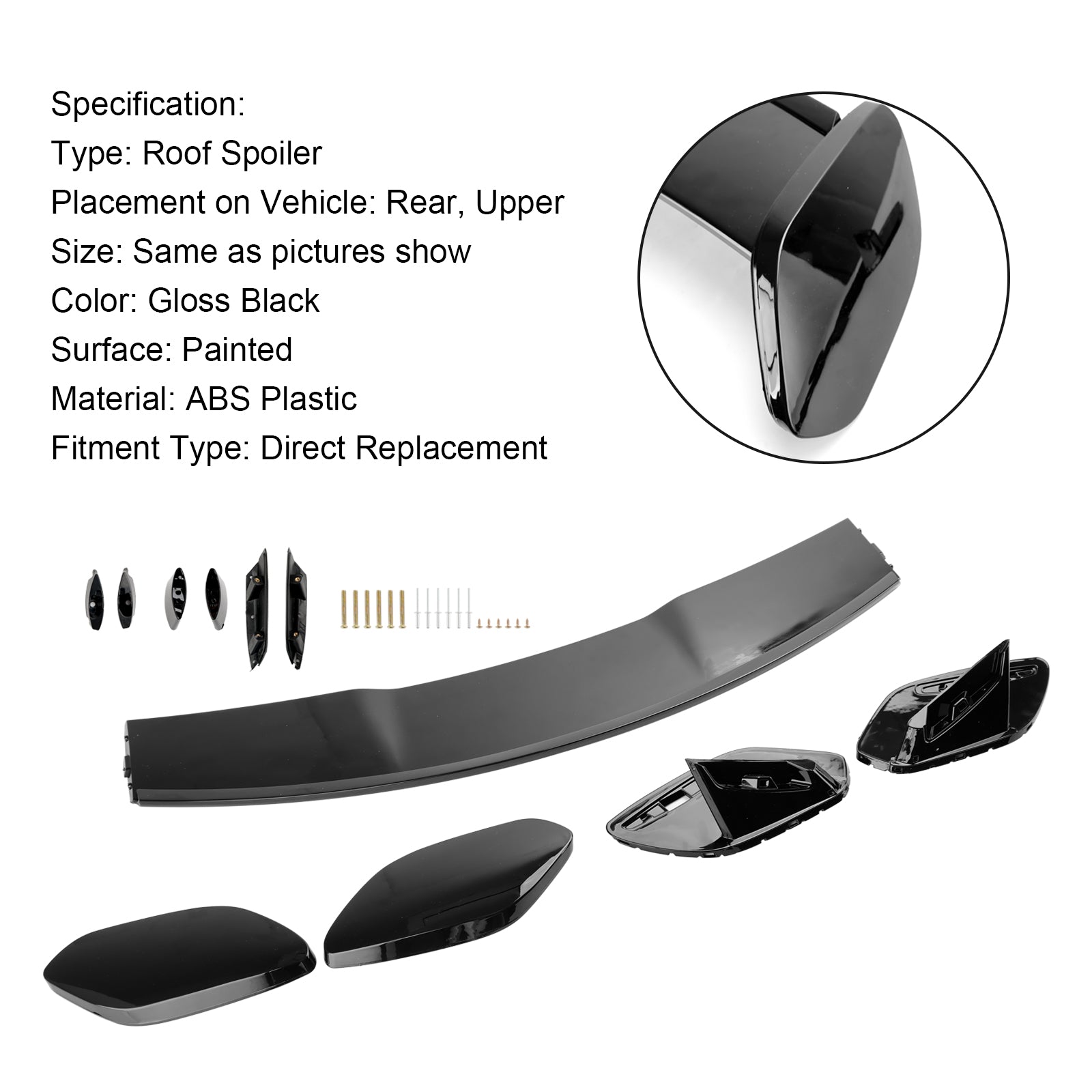 Spoiler posteriore per bagagliaio nero lucido per Mercedes Classe A W177 A45 A35