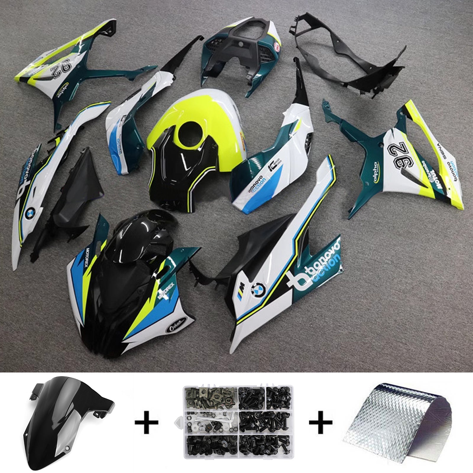 Kit de carénage d'injection pour BMW M1000RR S1000RR 2019-2022 Carrosserie Plastique ABS