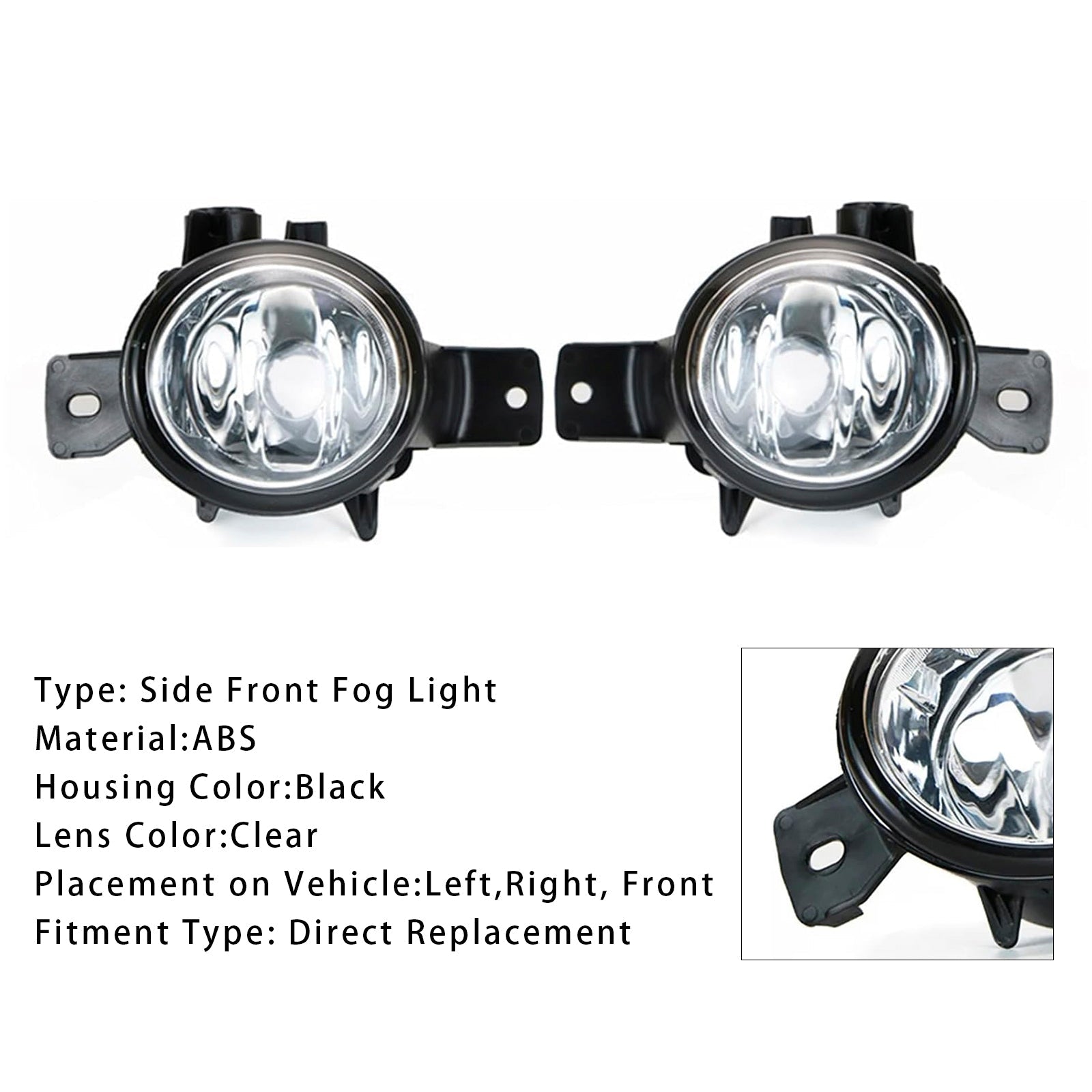 Par de luces antiniebla delantera sin bombillas para BMW X6 E71 E72 2008-2011 63177187631