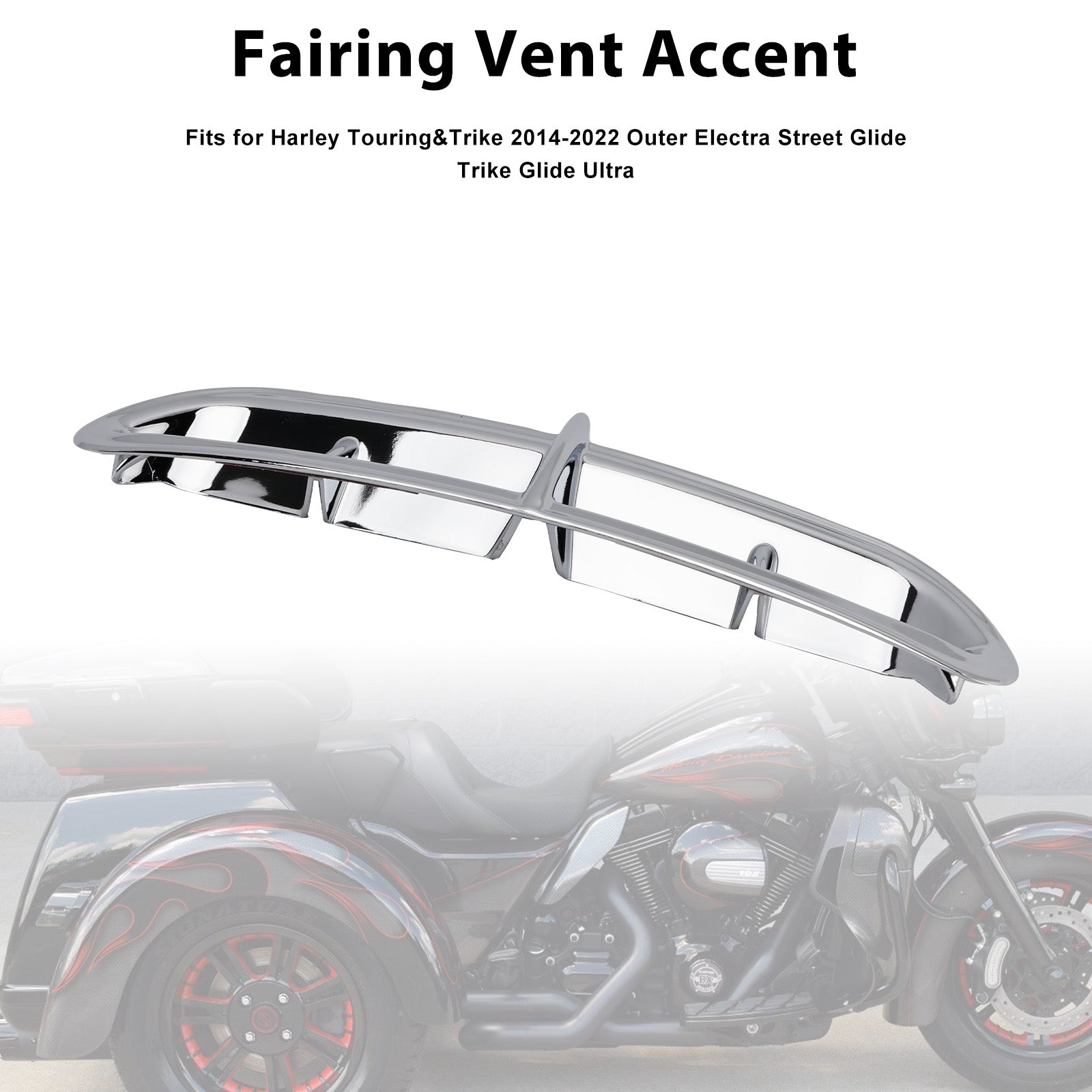 Grille d'aération décorative pour Touring Electra Street Trike Glide Ultra 2014-2022