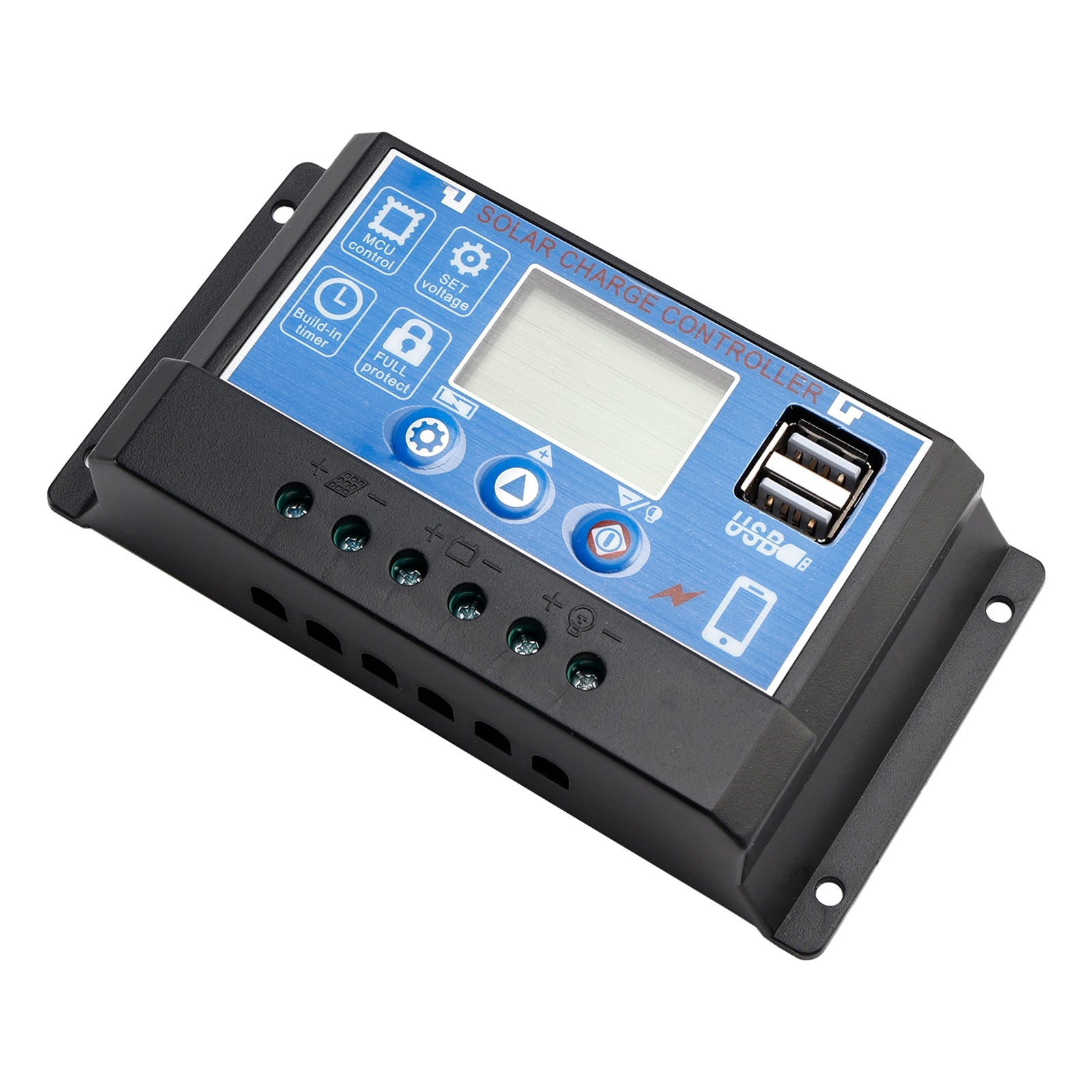 Contrôleur solaire PWM 12 V-60 V, affichage du courant, contrôle de l'éclairage public solaire, démarrage 0 V
