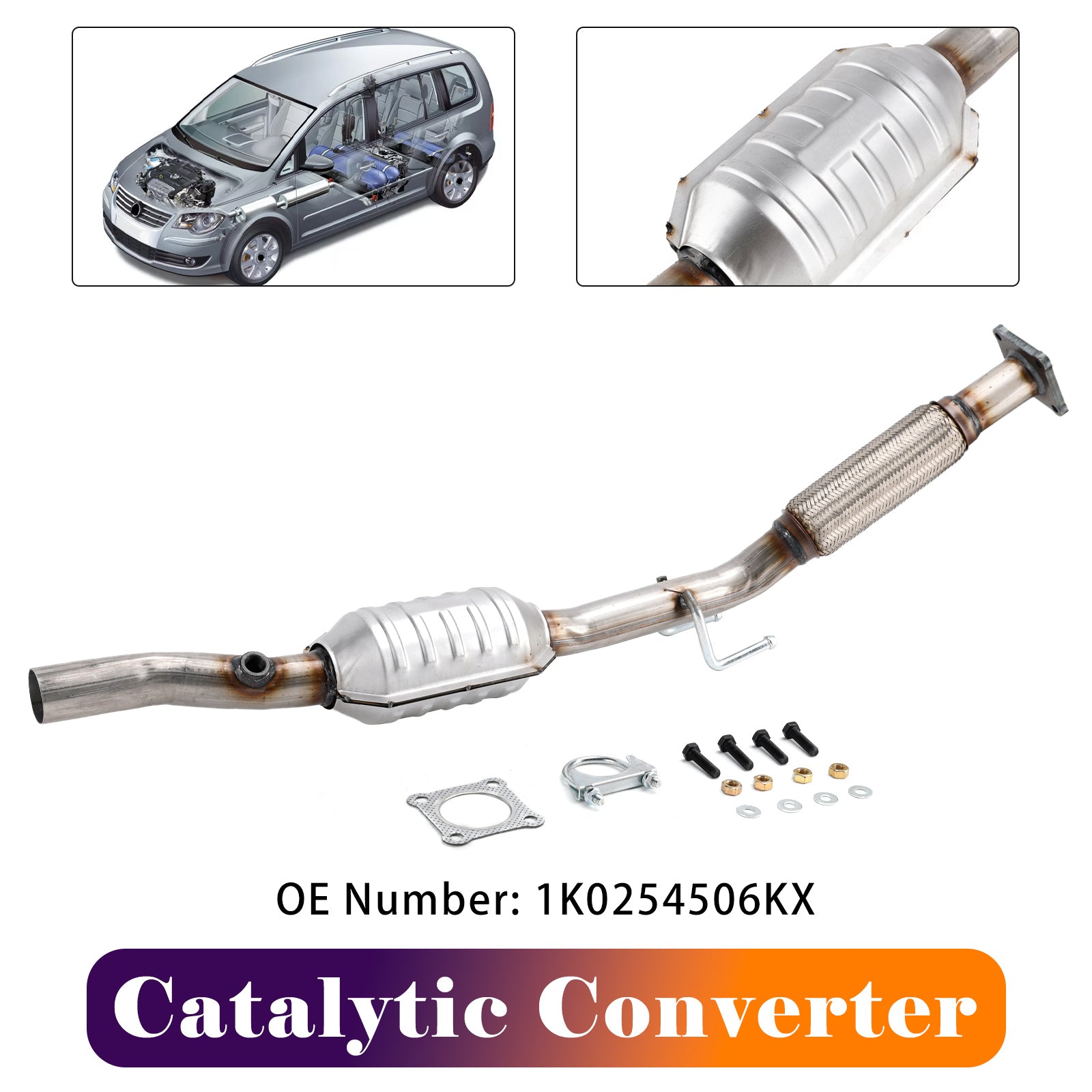 Convertisseur catalytique 1K0254506KX pour VW Caddy III 2.0 EcoFuel Touran 2006-2015