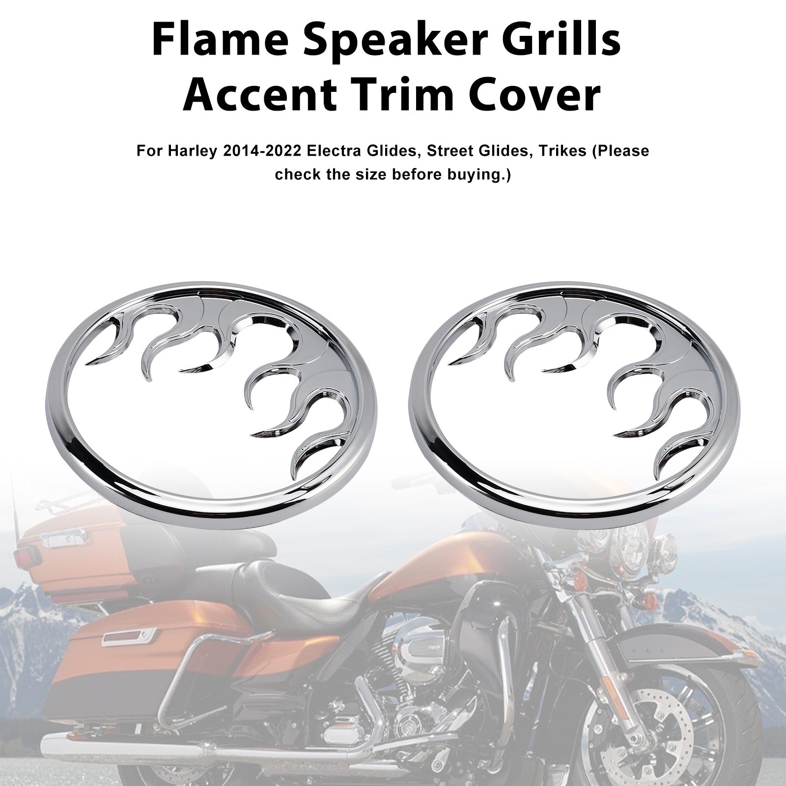 Flame Speaker Grills Decoratieve rand voor Touring Electra Glide Ultra Classic