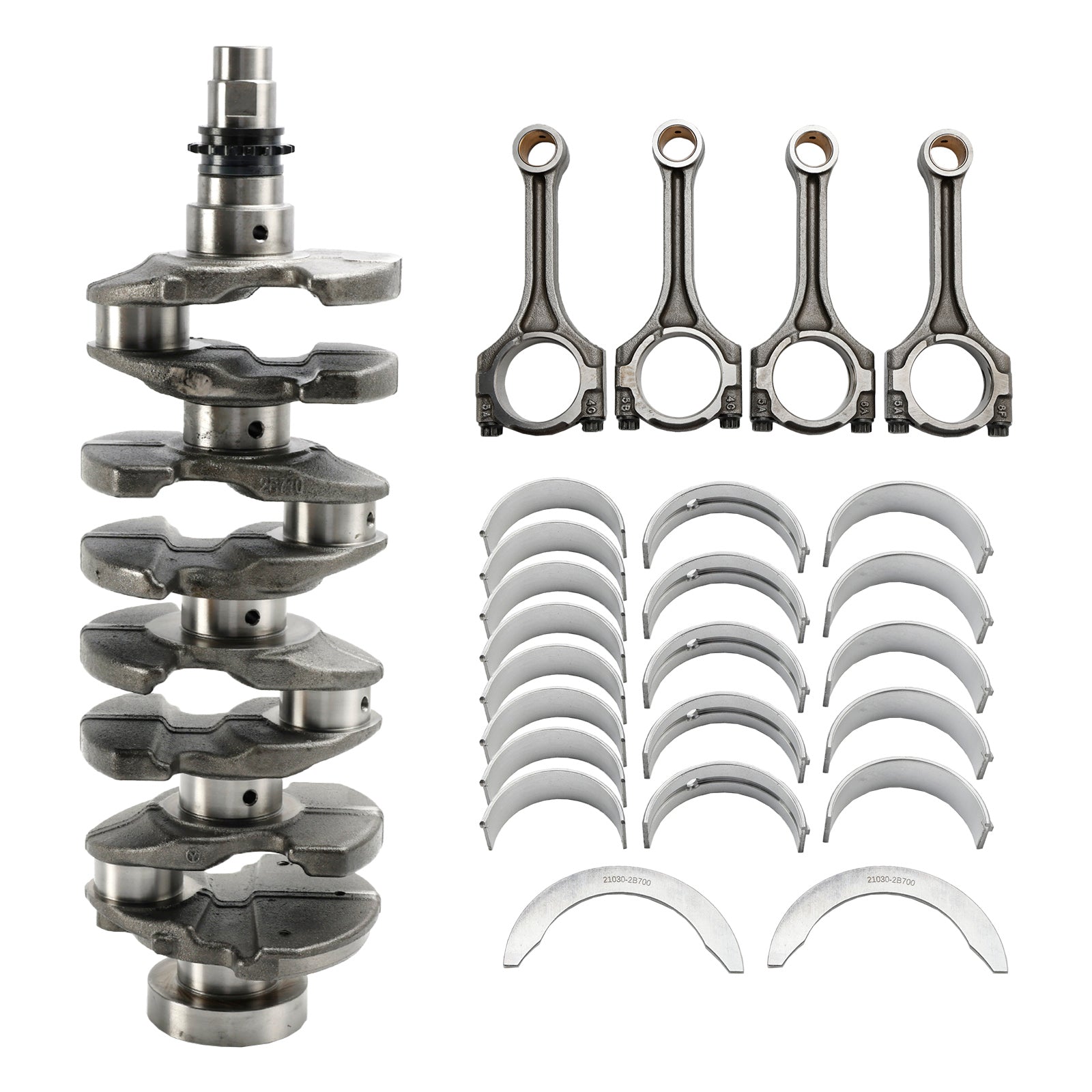 Crankshaft, Bielles in Rounds Hyundai Veloster (FS) G4FJ 1,6 L 2012-2018 23510-2B700