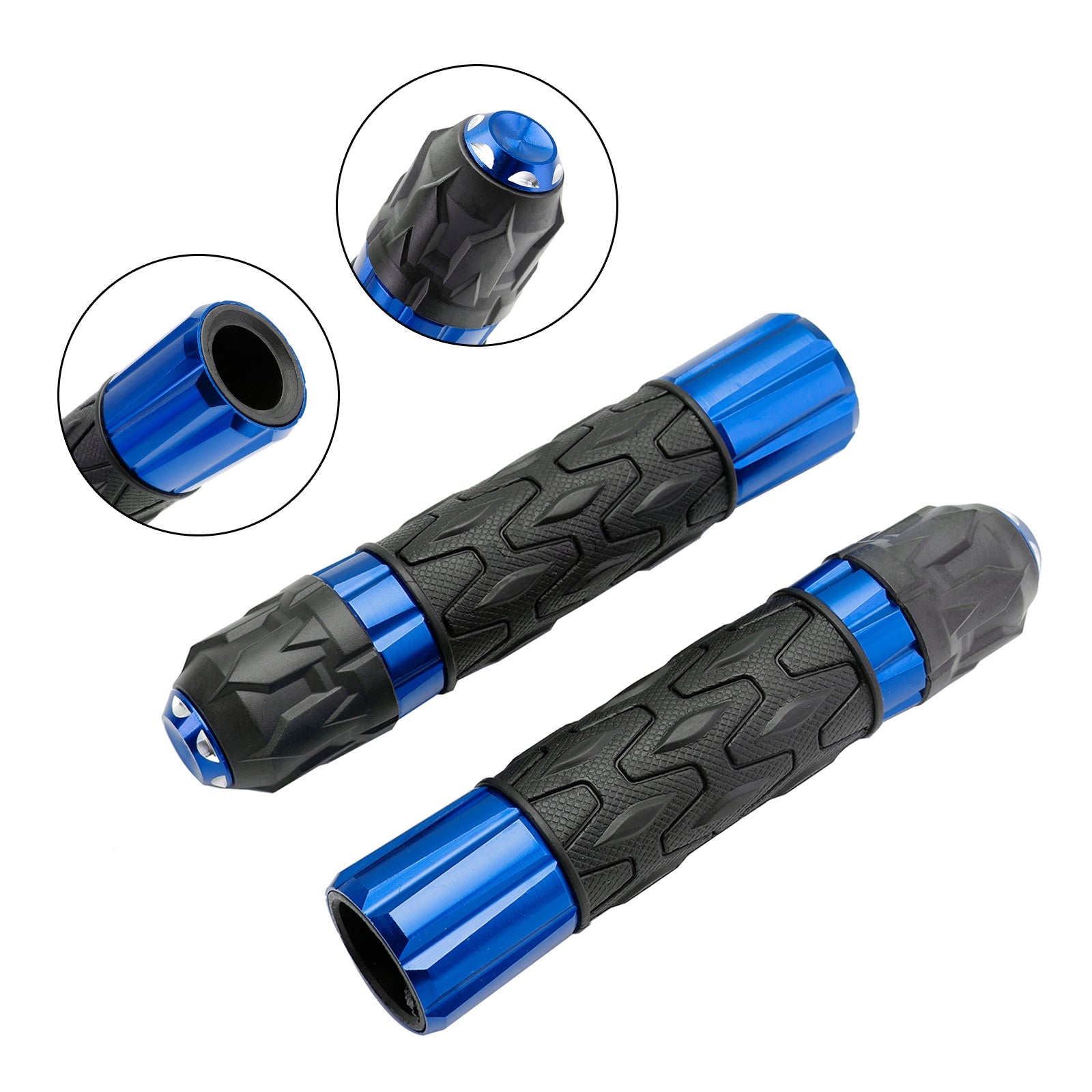 Manopole universali per manubrio moto CNC 7/8""/22 mm, rosso e argento