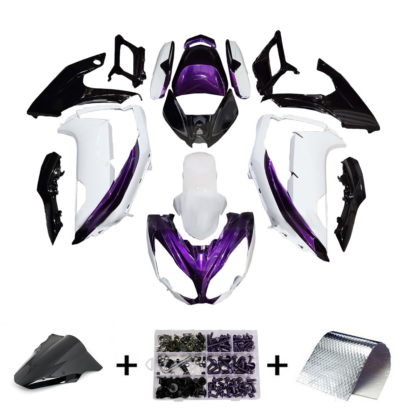Kit di carenatura a iniezione, corpo in plastica ABS per Kawasaki ER-6F Ninja650 2012-2016