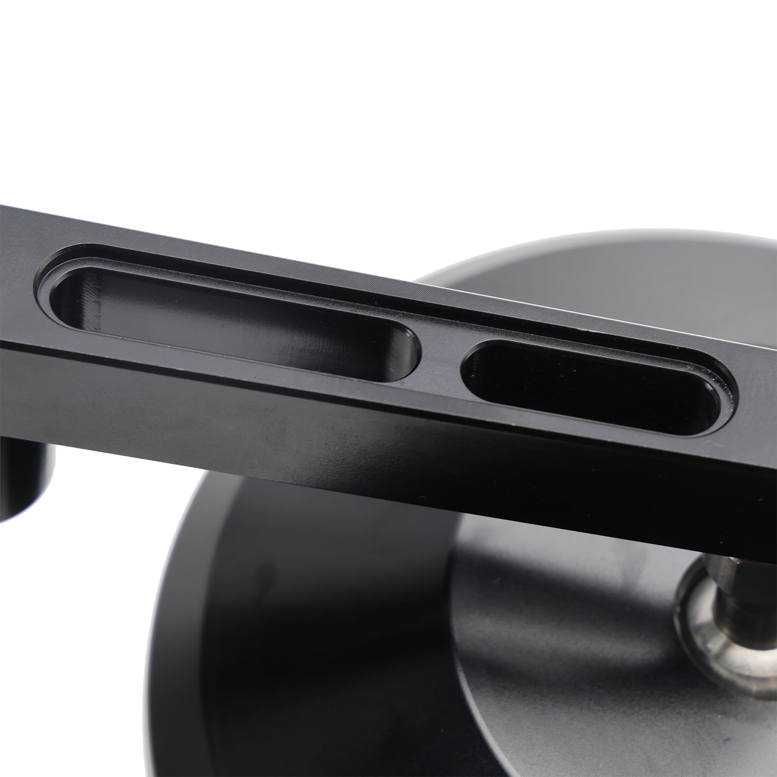 CNC-paar ronde stuureindspiegels zwart 7/8" Blauw glas