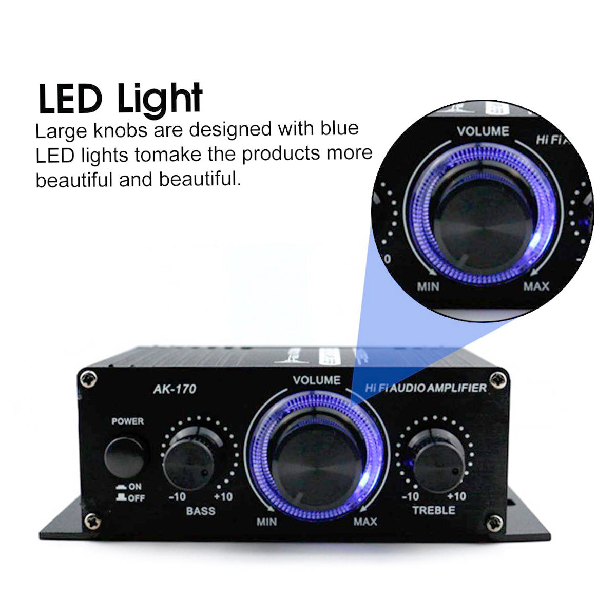 400W Hi-Fi Auto Stereo 12V Car Audio Preamps MP3 Radio Booster Diseño LED