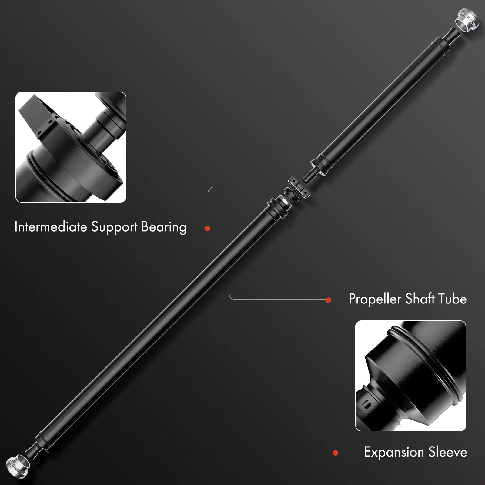 BMW 330CI L6 3.0L 2003, tylna napęd ; Automatyczna skrzynia biegów ; tylny wał transmisyjny (od 2/03) ; Zespół wału transmisyjnego 26117505211