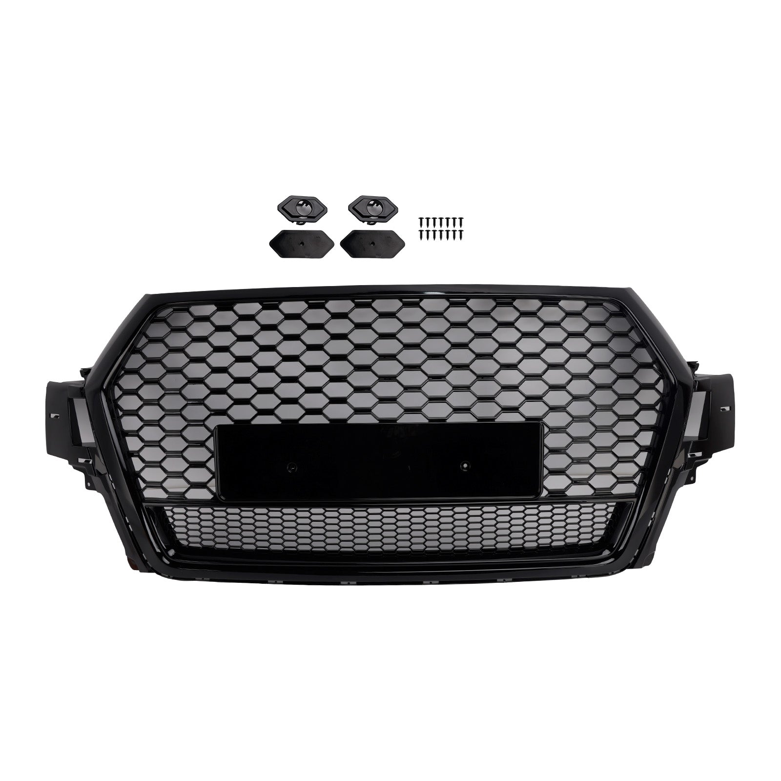 Grille de ventilation de pare-chocs avant en maille noir brillant pour Audi Q7 SQ7 (2016-2019) - Référence : 4M0853651F