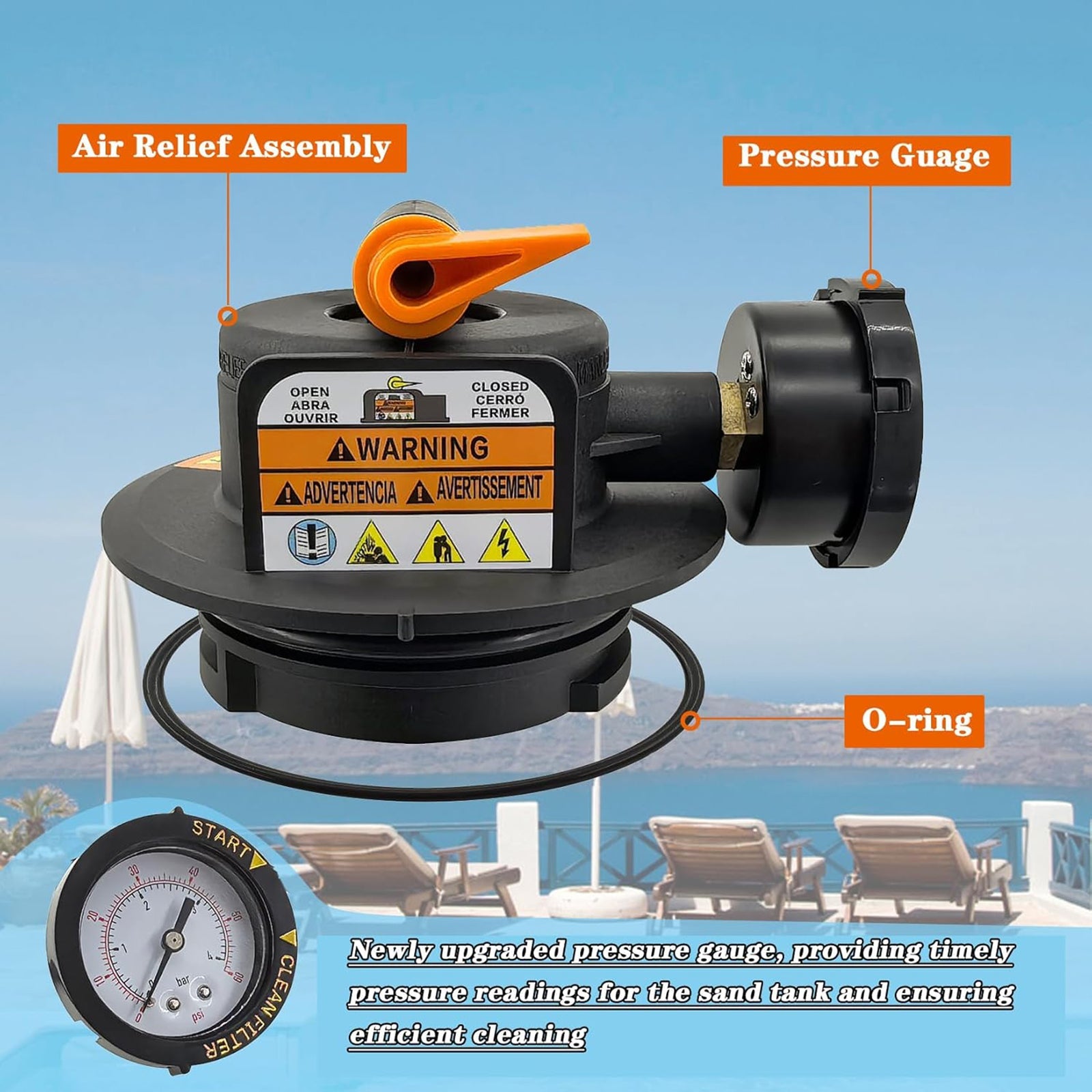 DEX2420MAR2 Zespół ręcznego odpowietrzania filtra basenowego z wkładem