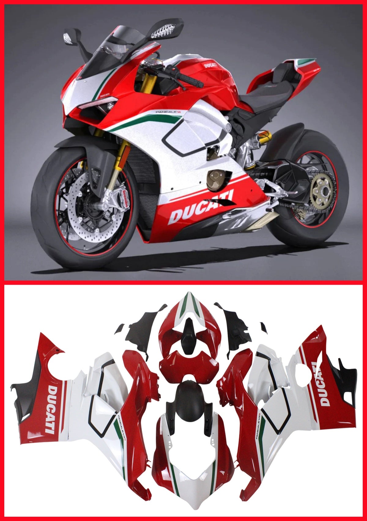 Amotopart Ducati Panigale V4 V4S V4SP 2018-2019 Zestaw owiewki Nadwozie