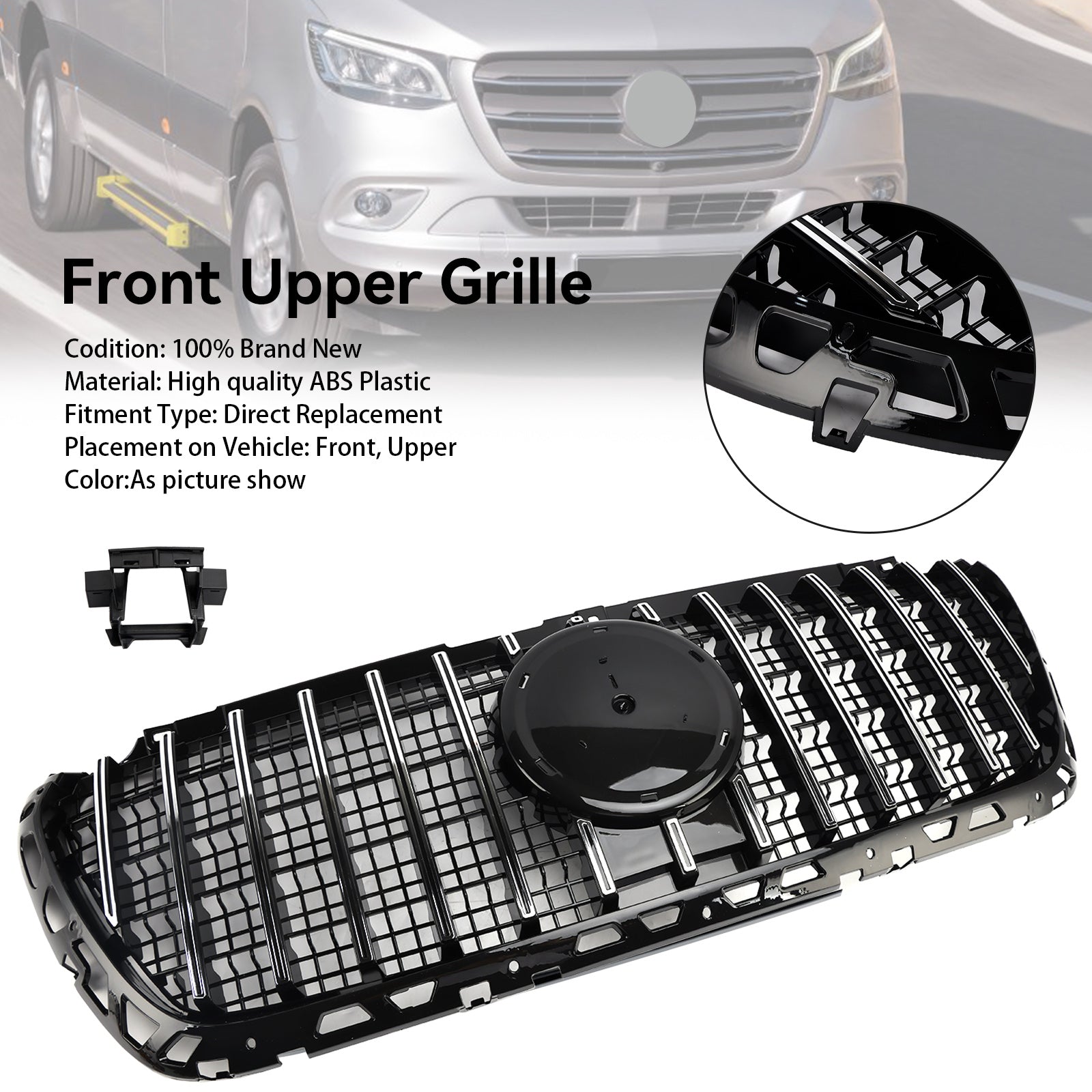Grille de calandre de pare-chocs avant de style Mercedes Sprinter W907 W910 GT 2019