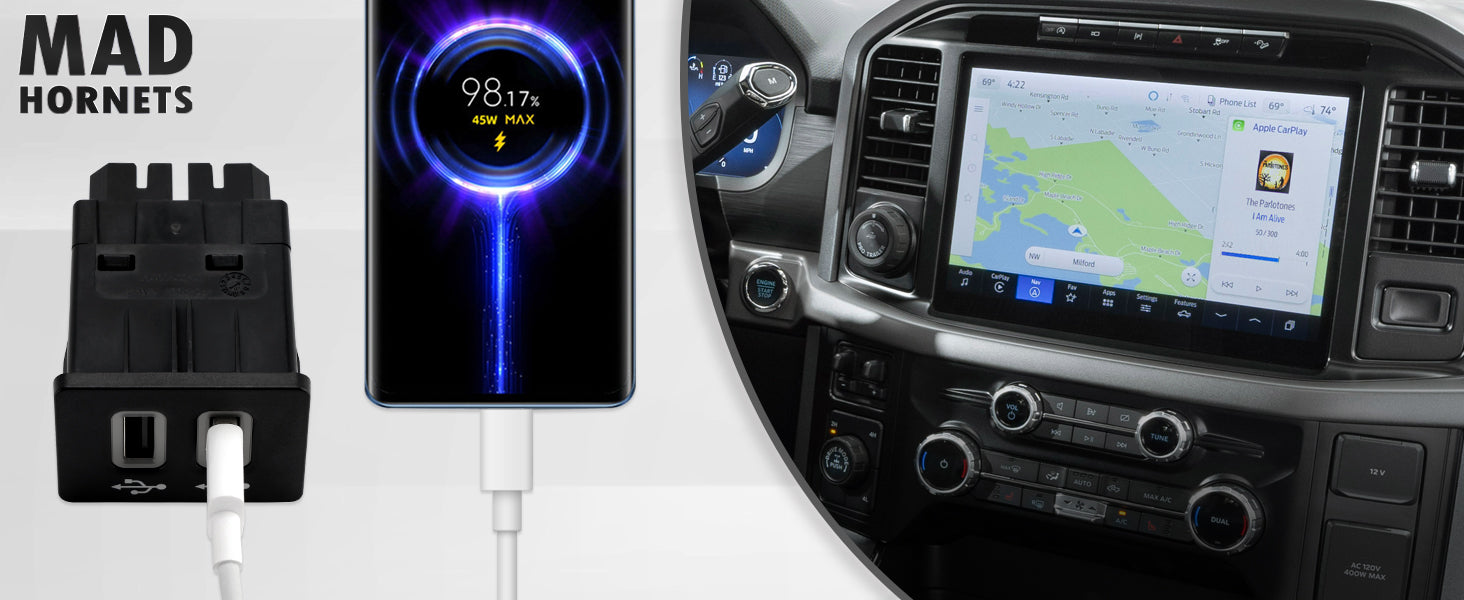 Module d'interface de mise à niveau Apple USB CarPlay pour Ford F-150 2017-2020 Sync 3 Media Hub HC3Z-19A387-H