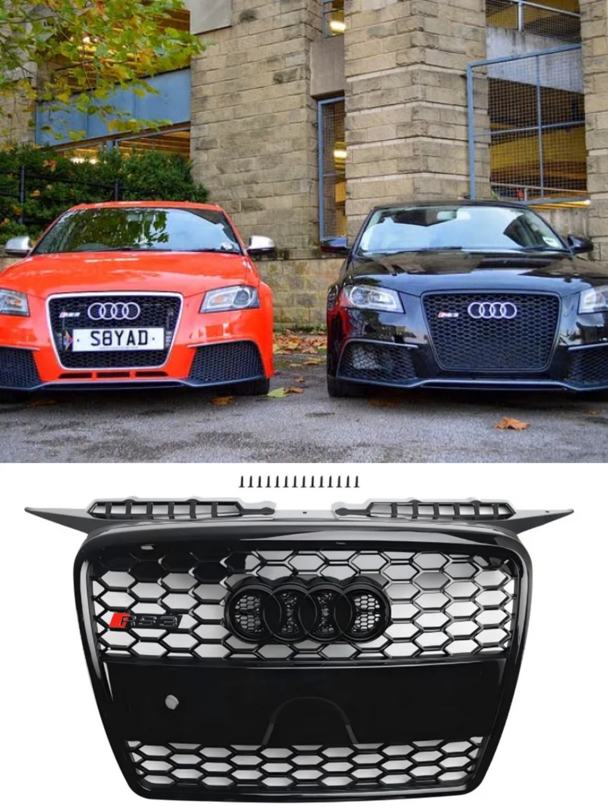 Grid del parachoques delantero Audi A3 8P RS3 2004-2008 8P4853651A