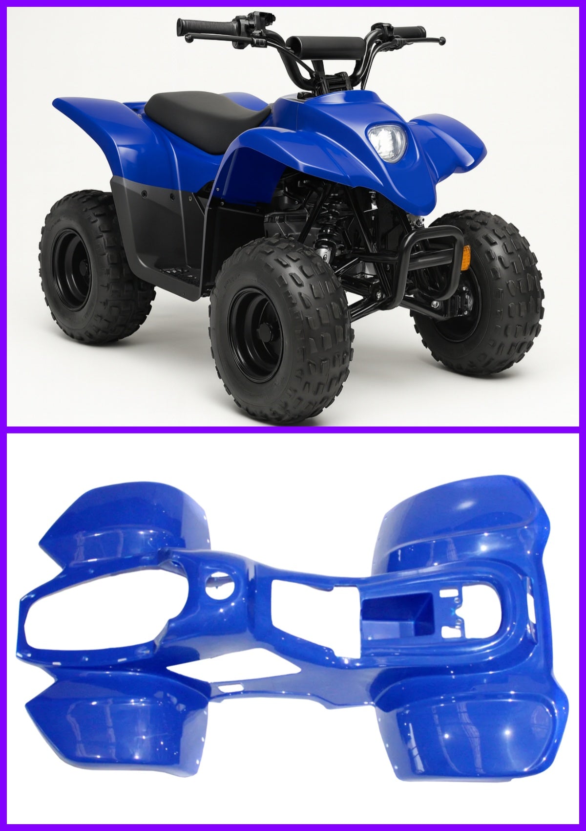 Kit van Fairness and Plastic Mudguards voor all-Terrain Quad Dinosaur 50cc 70cc 110cc ATV Blue