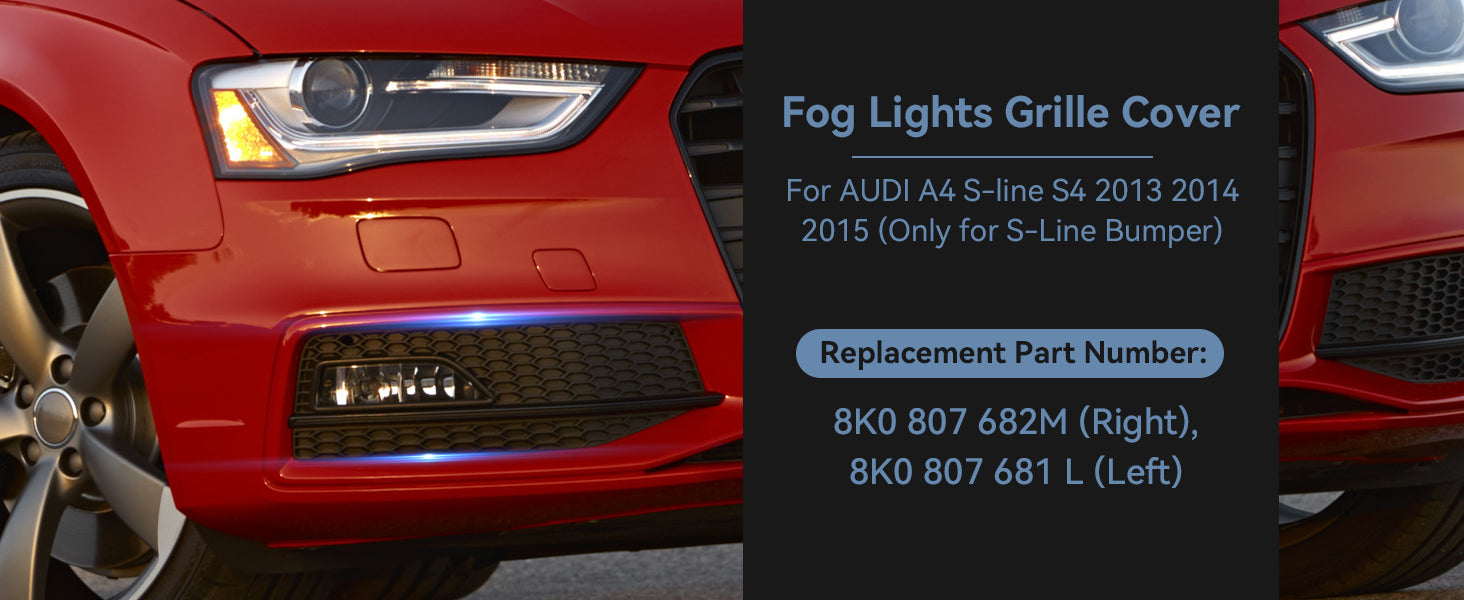 A4 S-Line S4 2013-2015 Audi Bumper Bumper Light Limp Cover